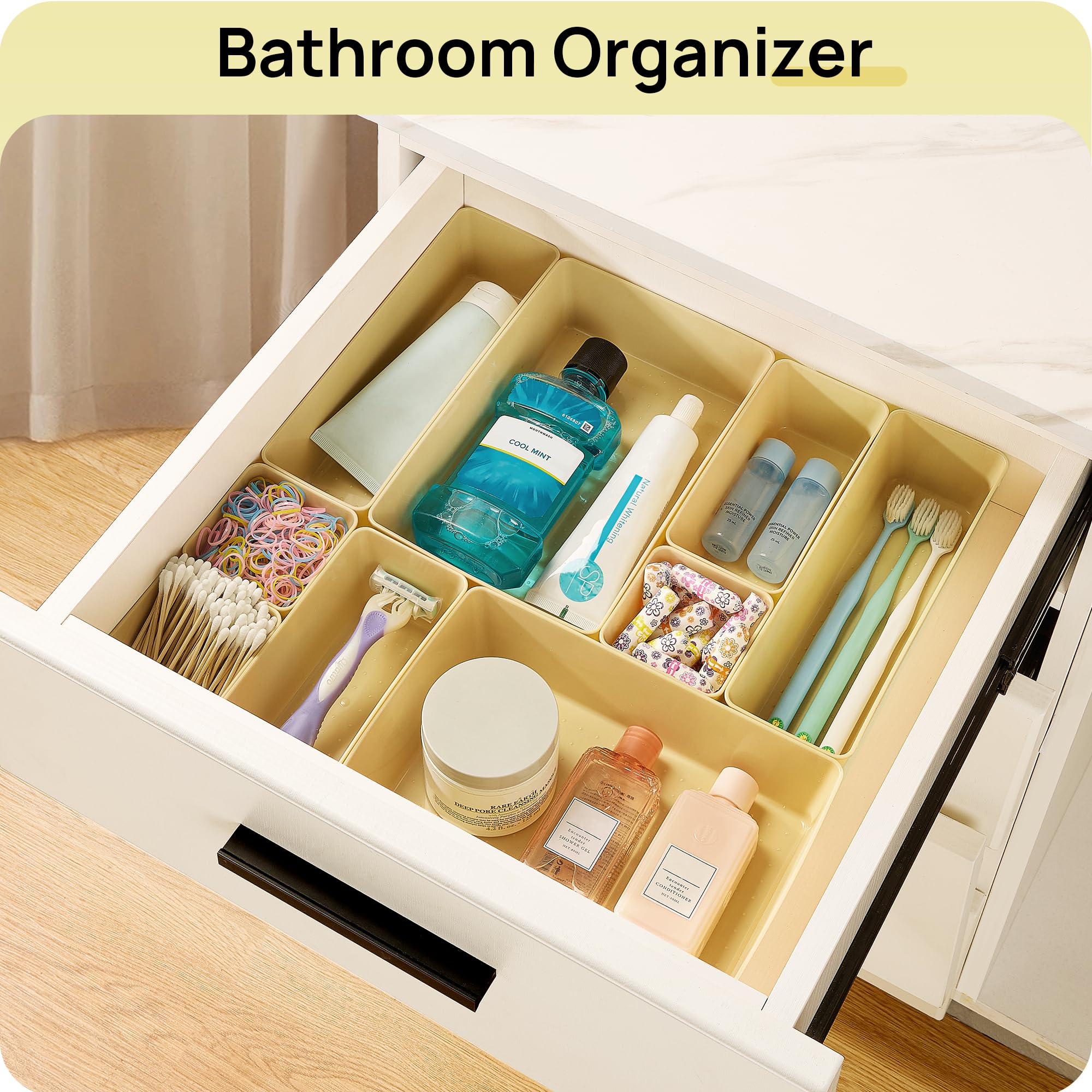 Vtopmart 25 Pack Plastic Drawer Organizers with Non-slip Rubber P - Vtopmart Official Product View 5
