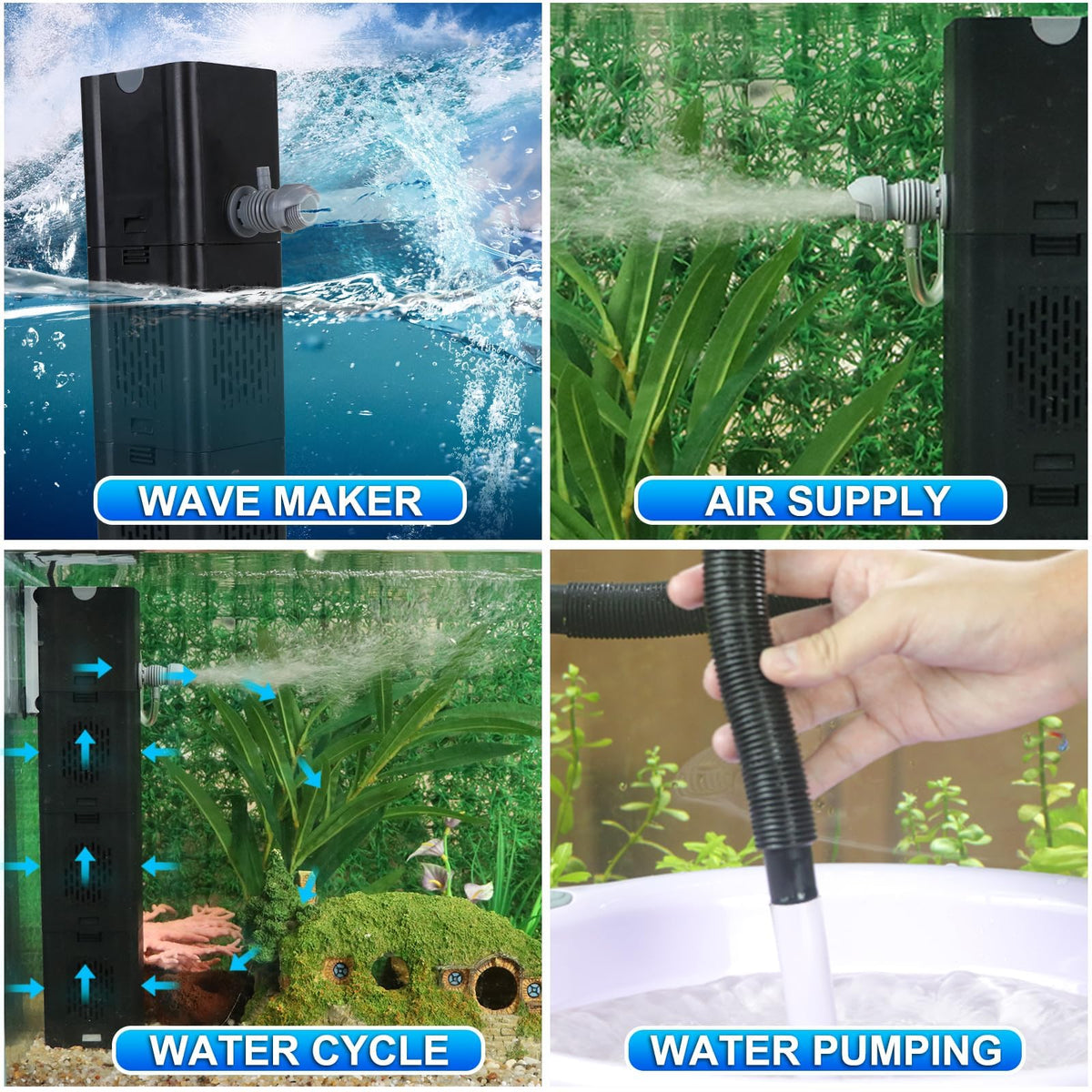 COOSPIDER Aquarium Filter 400GPH for 40 150 Gallon Fish Tank - COOSPIDER Official Imagery - 6