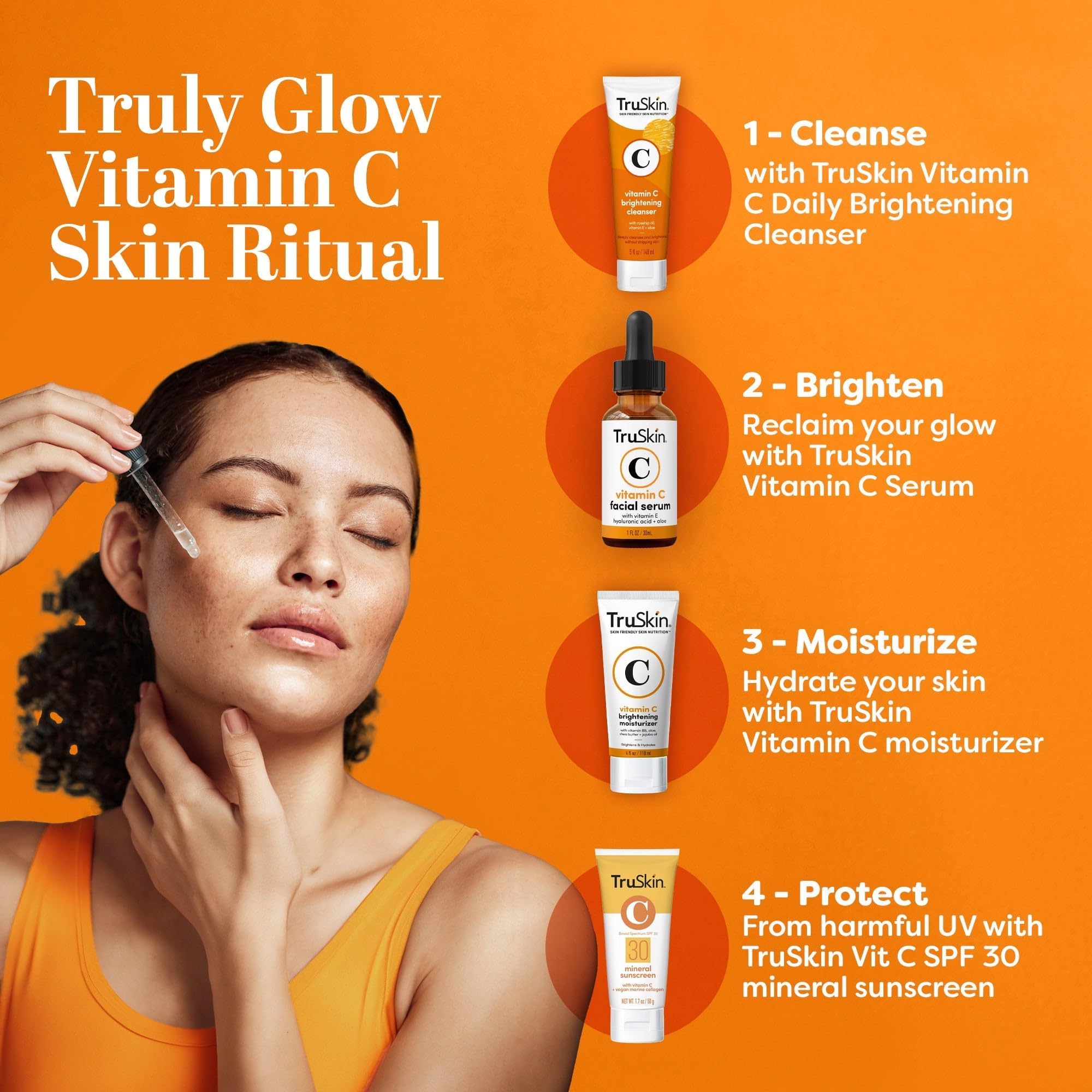 TruSkin Brightening Vitamin C Serum for Face with Hyaluronic - TruSkin Official Imagery - 5