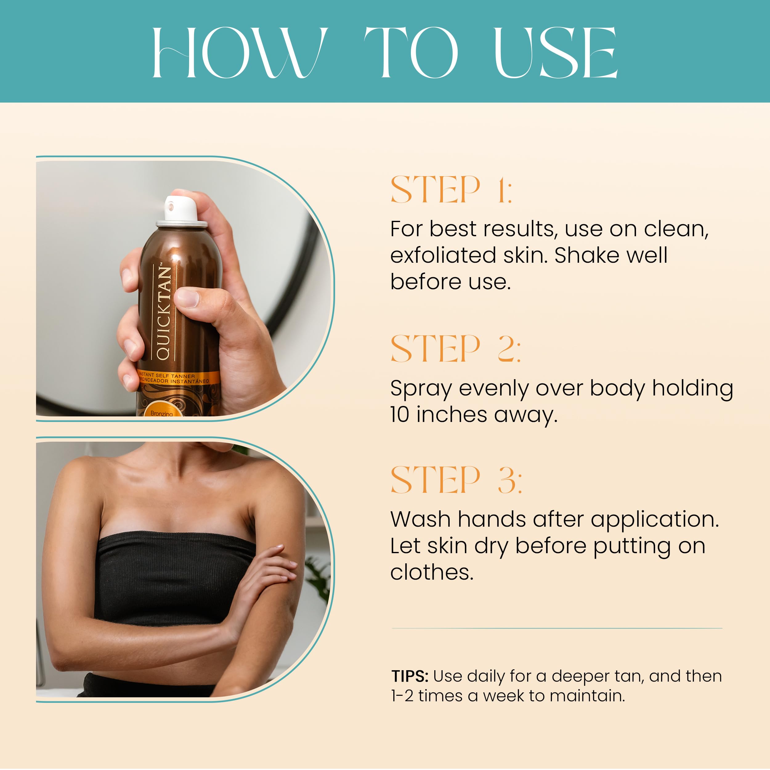 Body Drench QuickTan Instant Self Tanner Bronzing Spray, Salon-Quality Medium/Dark Tan, Streak-Free, Tinted Formula, 6 oz, 1-pack - Body Drench Official Product View 6