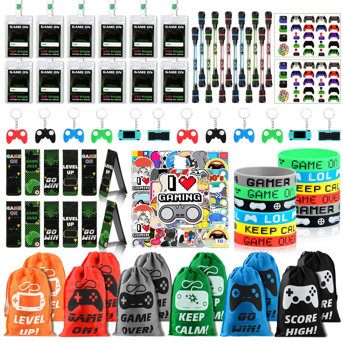 Video Game Party Favors 124 PCS Gaming Birthday Party - KISPATTI Official Imagery - 2