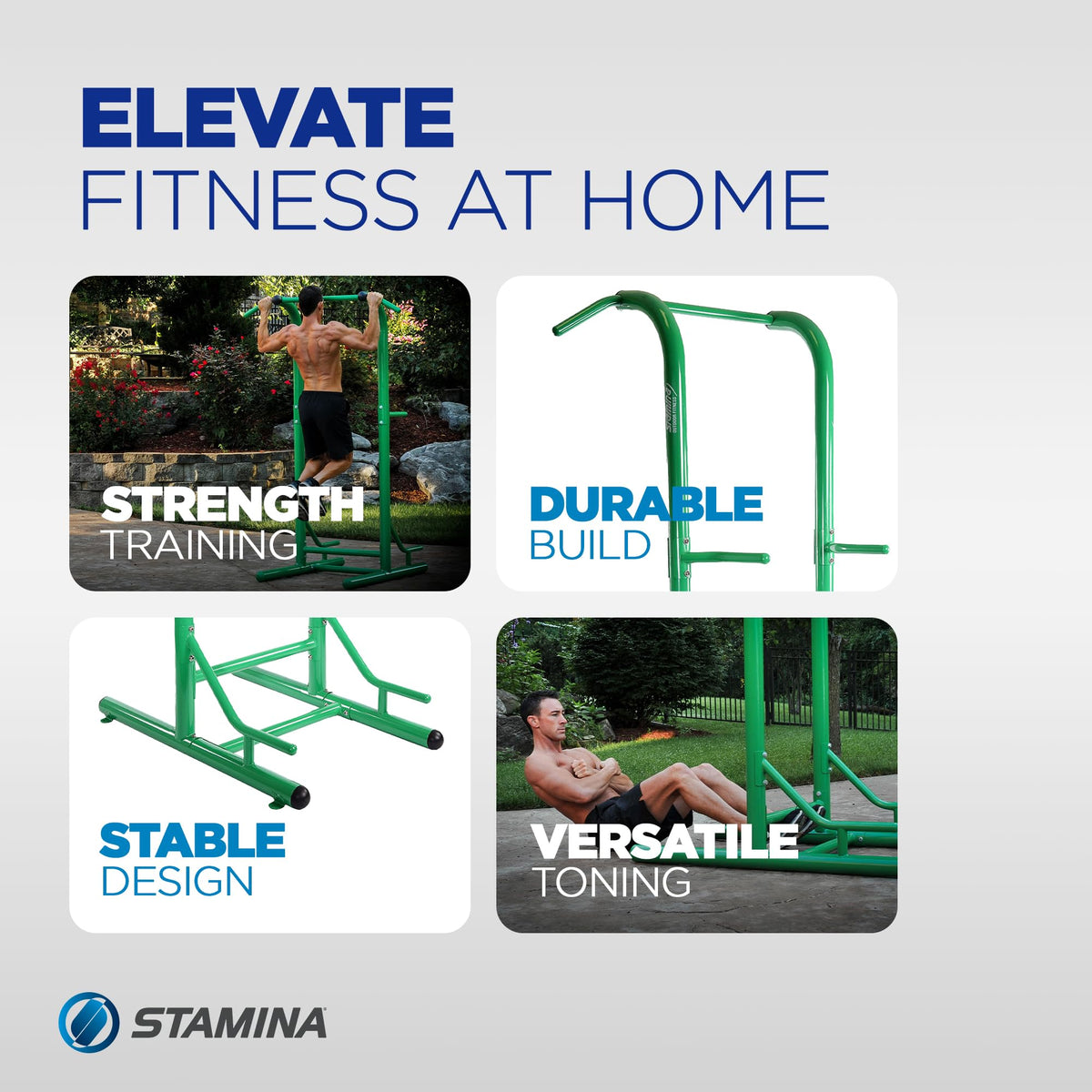 Stamina Pull Up Bar Tower Dip Station Free Standing Outdoor - Stamina Official Imagery - 4