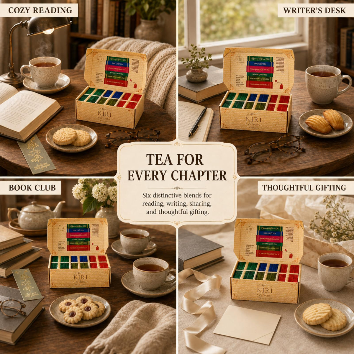 Book Lovers Tea Collection Assorted Premium Tea Bags Book - Kiri & Sons Official Imagery - 6