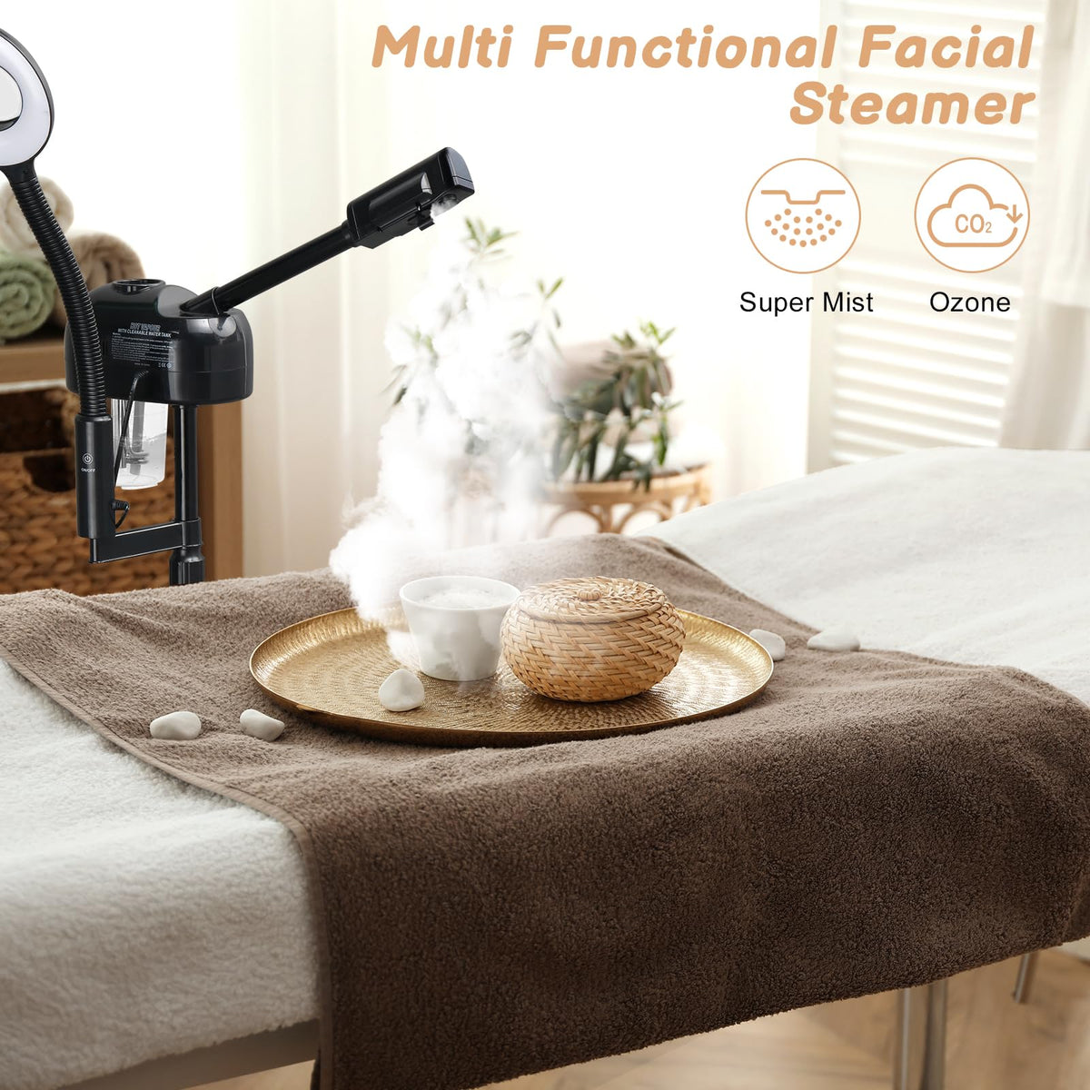 2 in 1 Facial Steamer with 5X Magnification Light Deep - Winado Official Imagery - 6