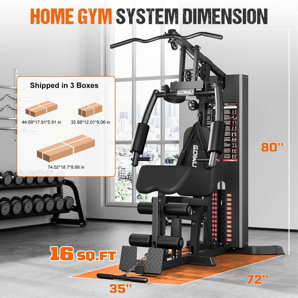 Home Gym M1 Workout Station with 140LBS Weight Stack - Goimu Official Imagery - 8