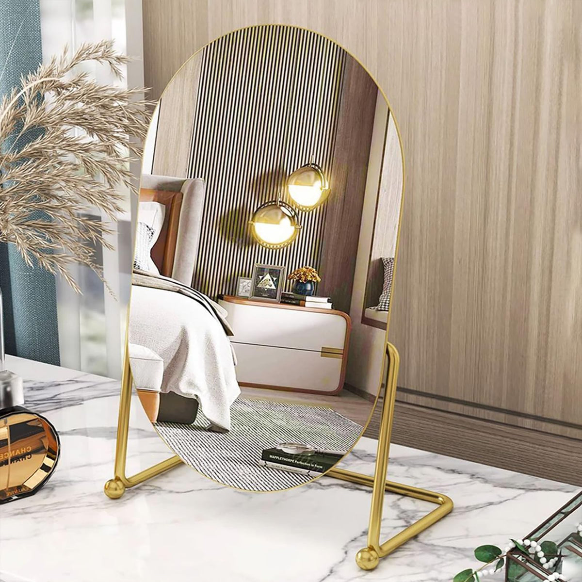 Vanity Desk Table Mirror with Stand Makeup Mirrors for Desk - GREATCICI Official Imagery - 6