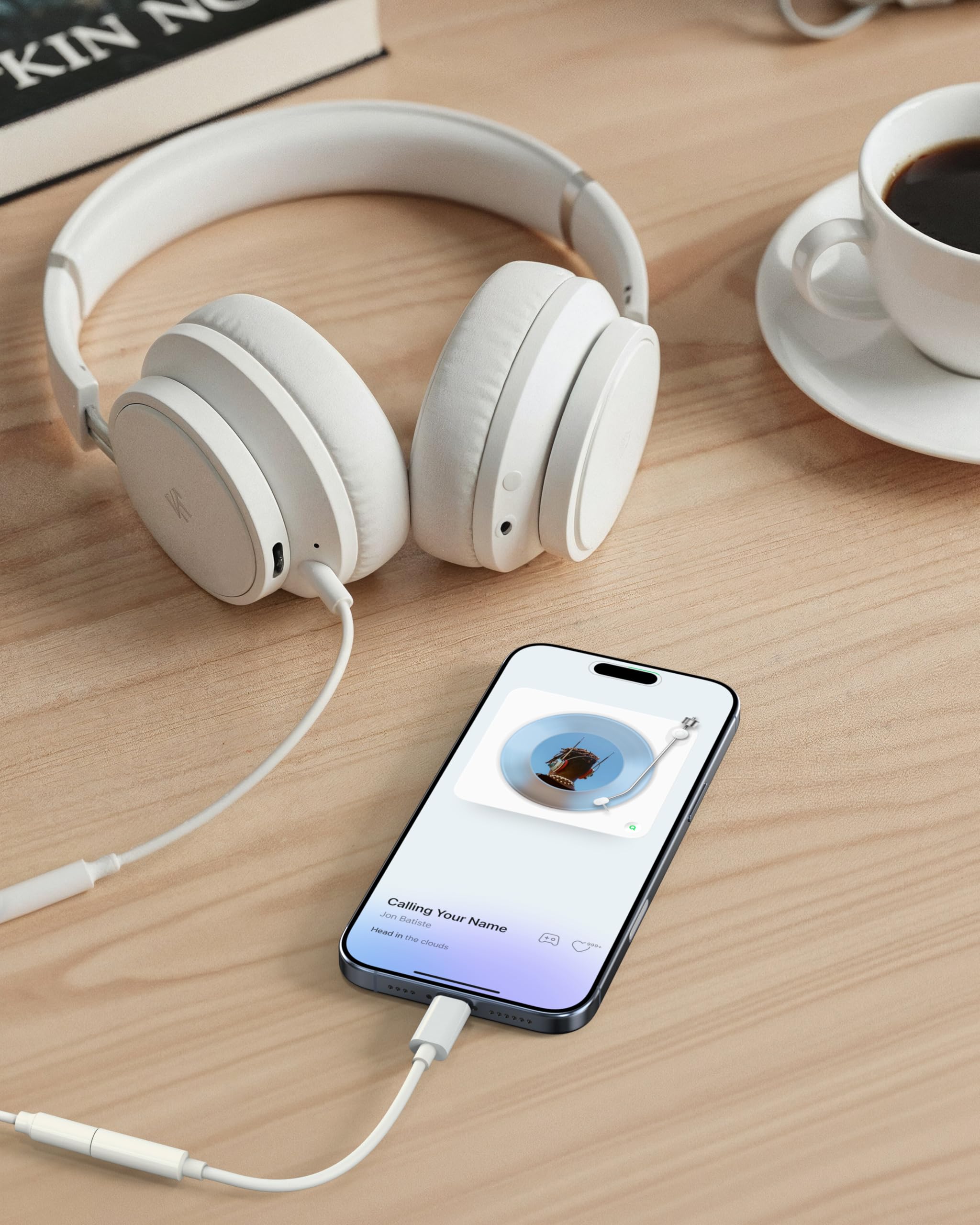 ZOOAUX PRO 2-pack USB C to 3.5mm headphone jack adapters in white, compatible with iPhone, iPad, Samsung Galaxy, and Pixel devices.