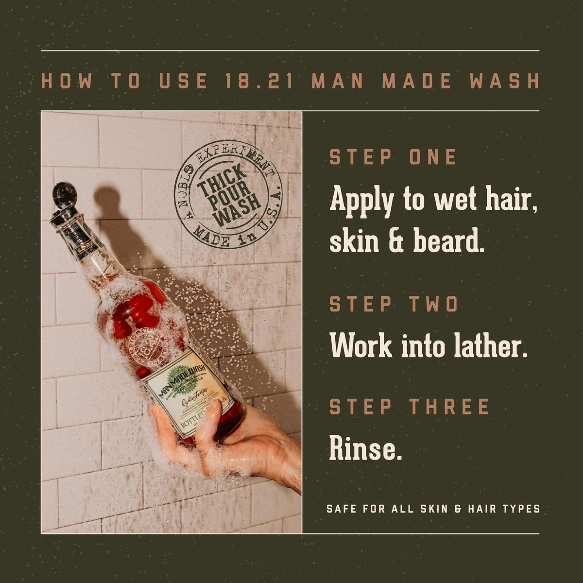 18 21 Man Made Original 3 in 1 Body Wash Shampoo Conditioner - Premium Selection Official Imagery - 5