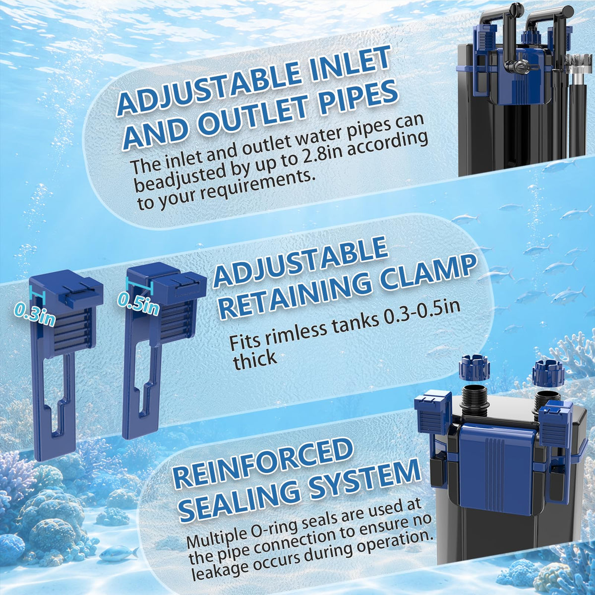 Three seconds Quiet Hang on Back Aquarium Filter 10 35 - Three seconds Official Imagery - 7