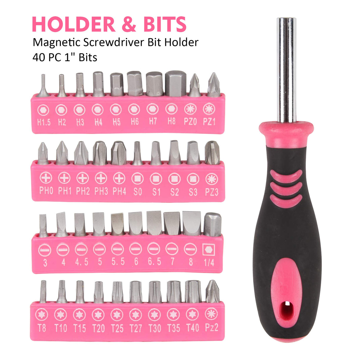 CARTMAN 52 Piece Pink Hand Tool Set Home Repair Kit With - CARTMAN Official Imagery - 6