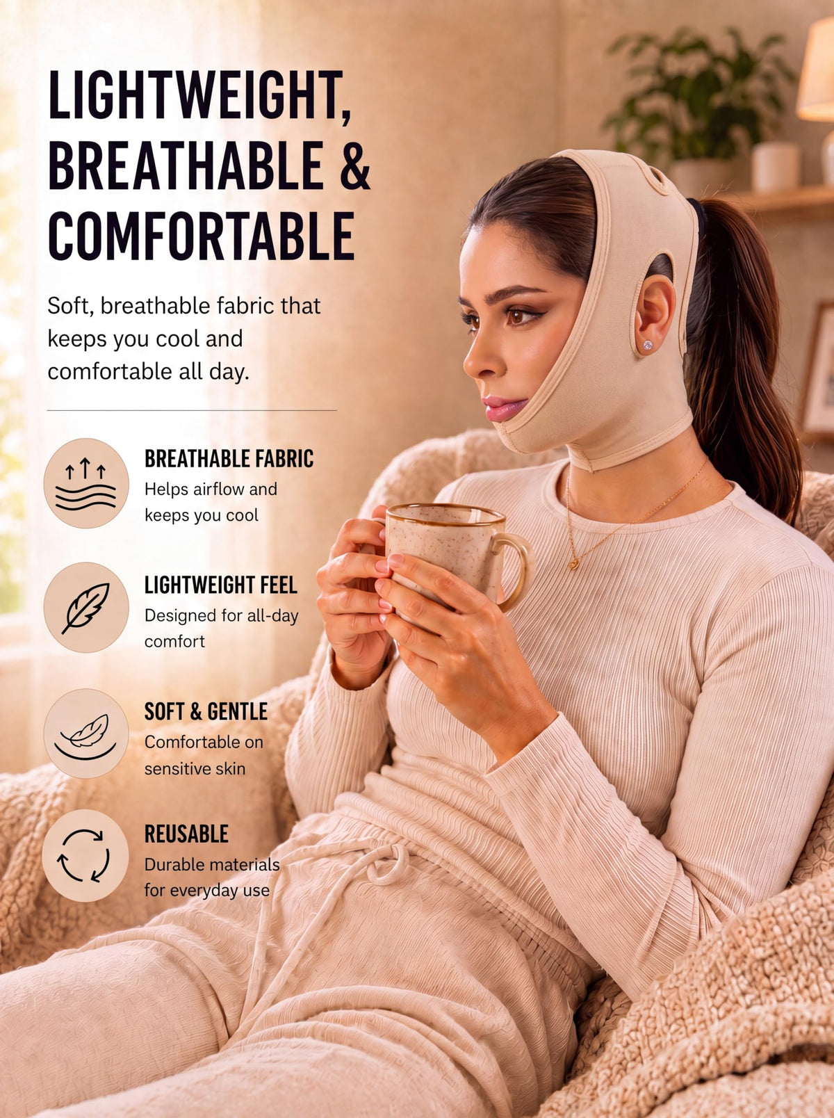 301 Chin Strap Support Band Neck Face High Compression - SHAPE CONCEPT Official Imagery - 8