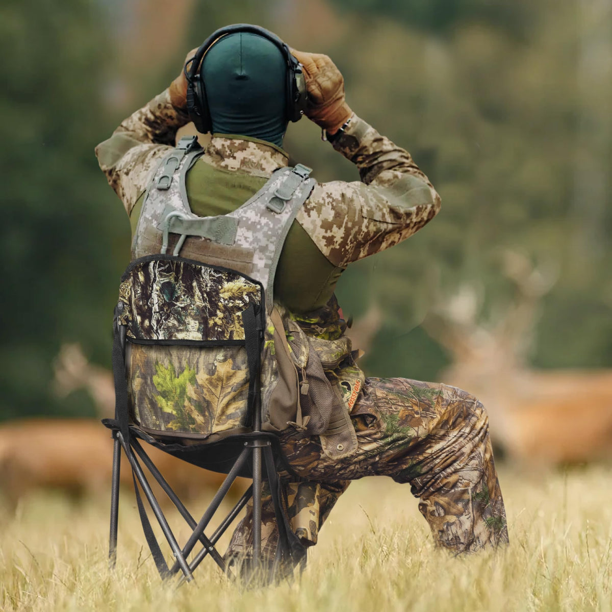FLISSA Hunting Chair with Backrest Folding Tripod Hunting - FLISSA Official Imagery - 3