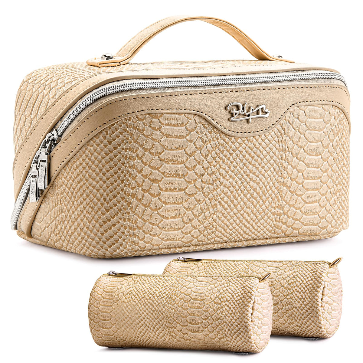 BOYATU Travel Makeup Bags for Women 3 Pcs Set Wide Open - BOYATU Official Imagery - 2