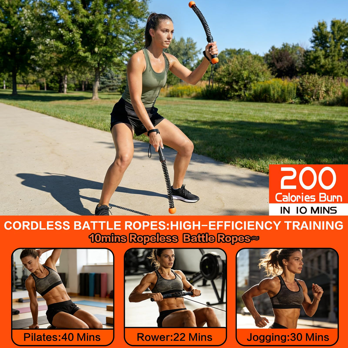 Ropeless Battle Ropes for Home Gym Portable Cordless - Varillo Official Imagery - 4
