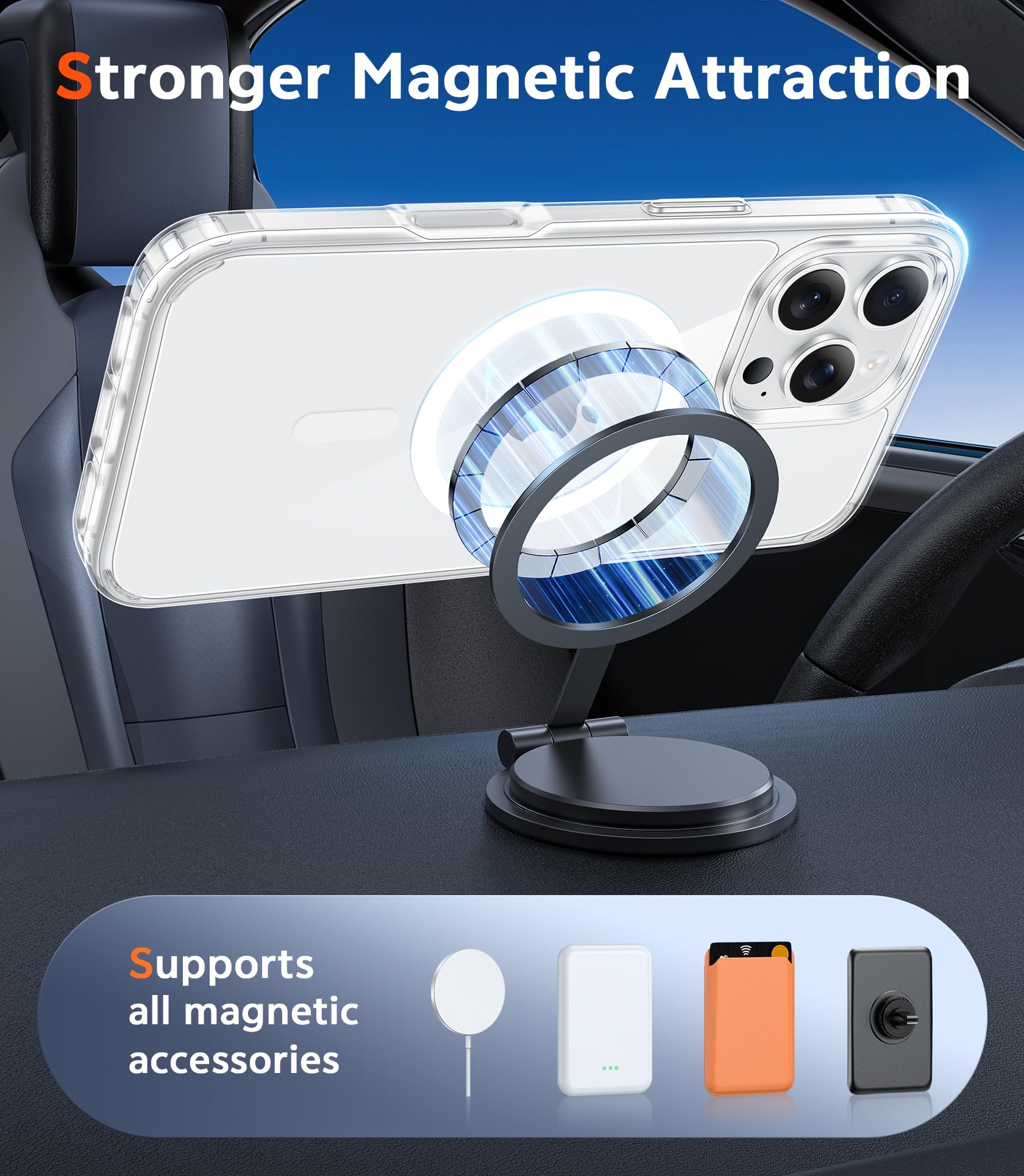 FNTCASE for iPhone 16 Pro - Max Case Compatible with Magsafe Clear - FNTCASE Official Product View 4
