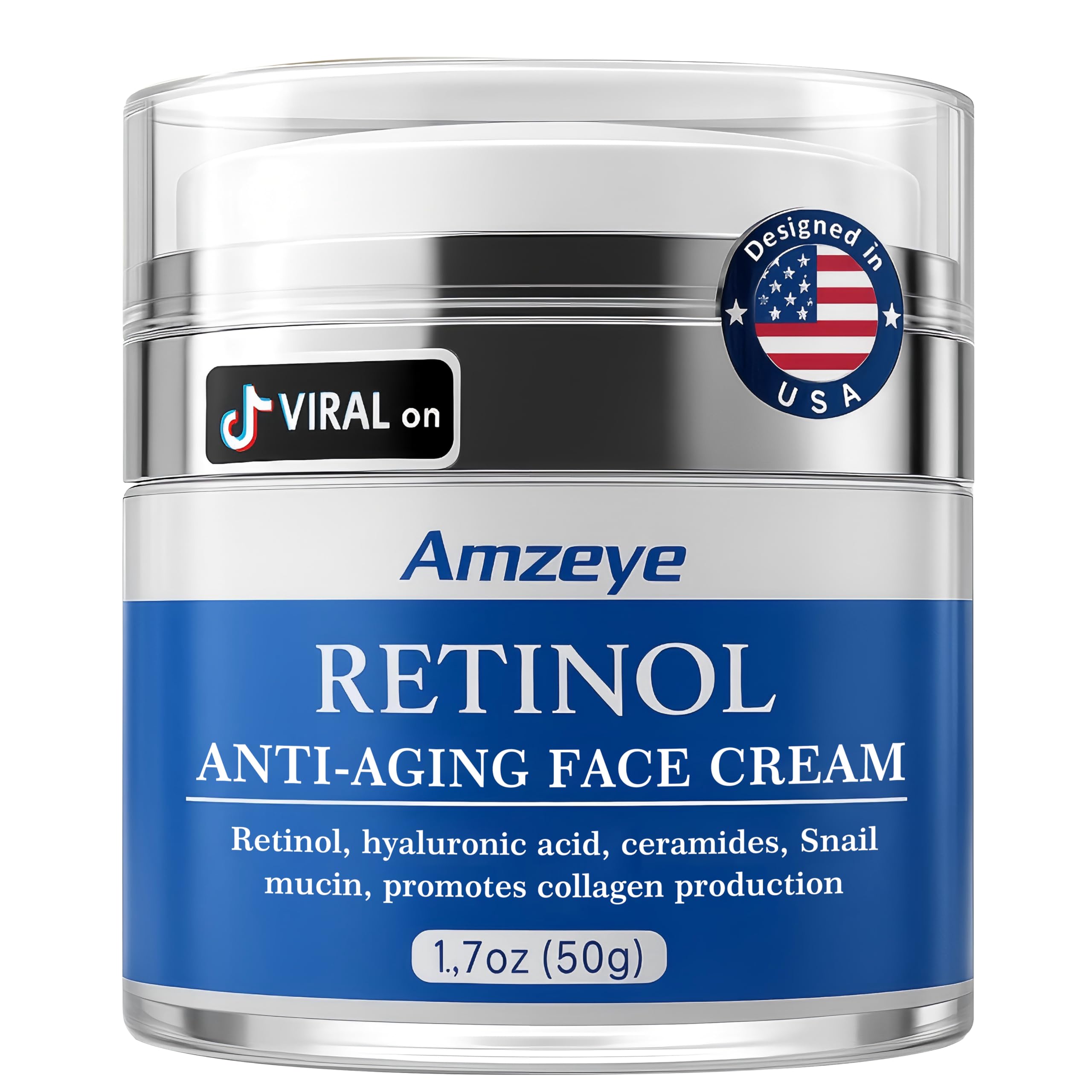 Retinol Face Cream for Anti-Aging Wrinkle Moisturizer with - Product Imagery