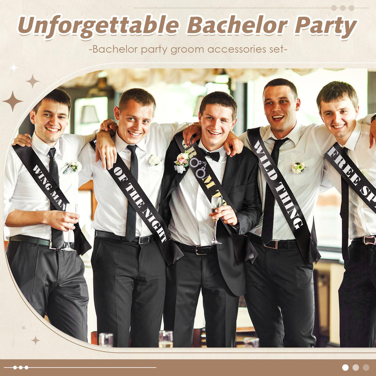 Daifunli 18 Pack Bachelor Party Sashes Groom Groomsmen Team - Daifunli Official Imagery - 6