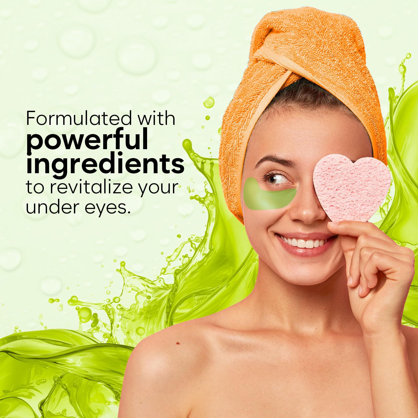BLOOMORA Green Tea Under Eye Patches Cooling Eye Mask for - BLOOMORA Official Product Imagery - 6