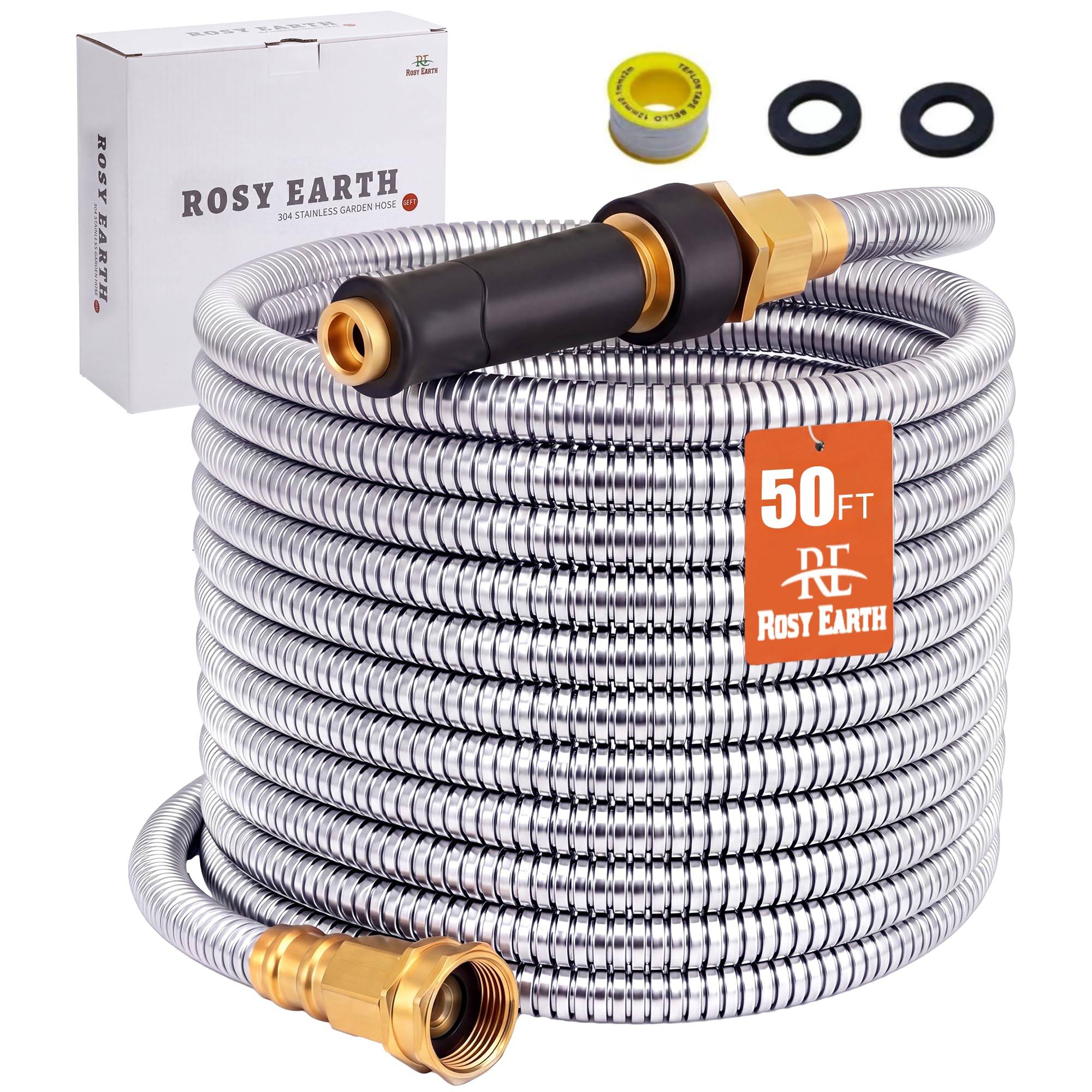 Rosy Earth 100 FT Garden Hose Expandable - 304 Stainless Steel Wa - Rosy Earth Official Product View 6