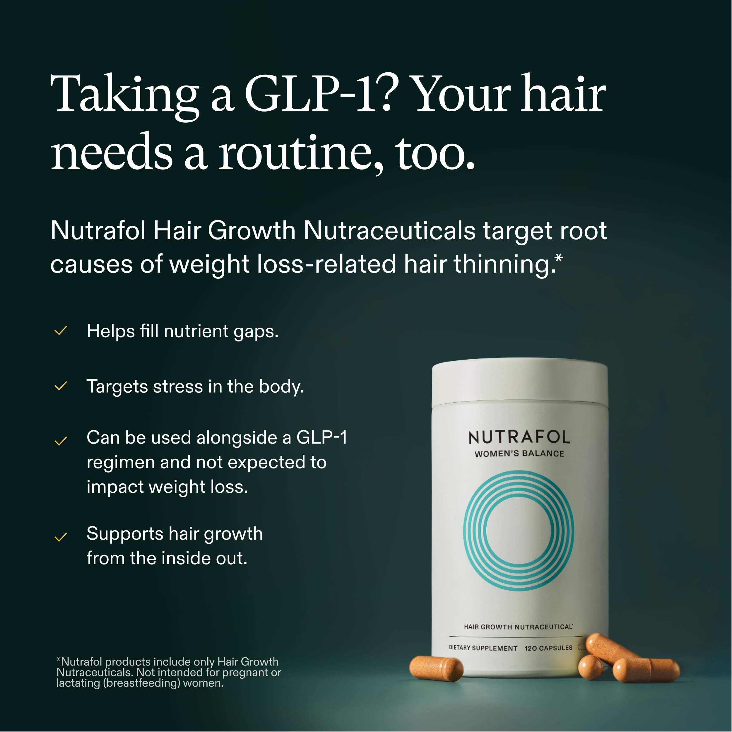 Nutrafol Women's Balance Hair Growth Supplements, Age 45+, - Generic