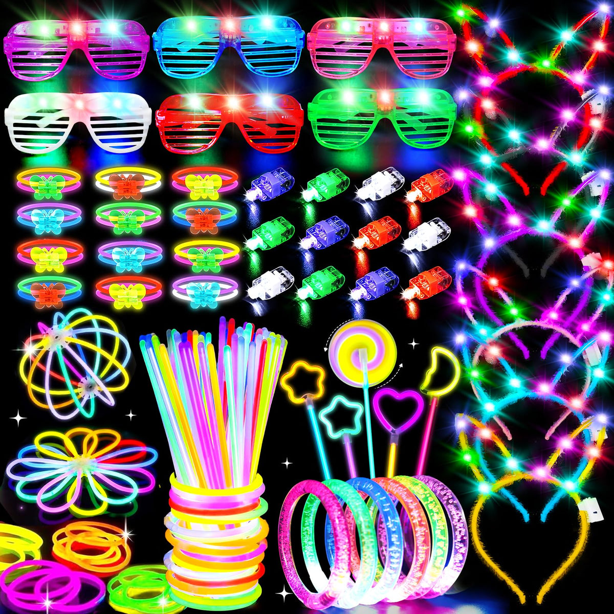 156Pcs Glow In The Dark Party Supplies for Kids Adult Neon - Thremhoo Official Imagery - 2