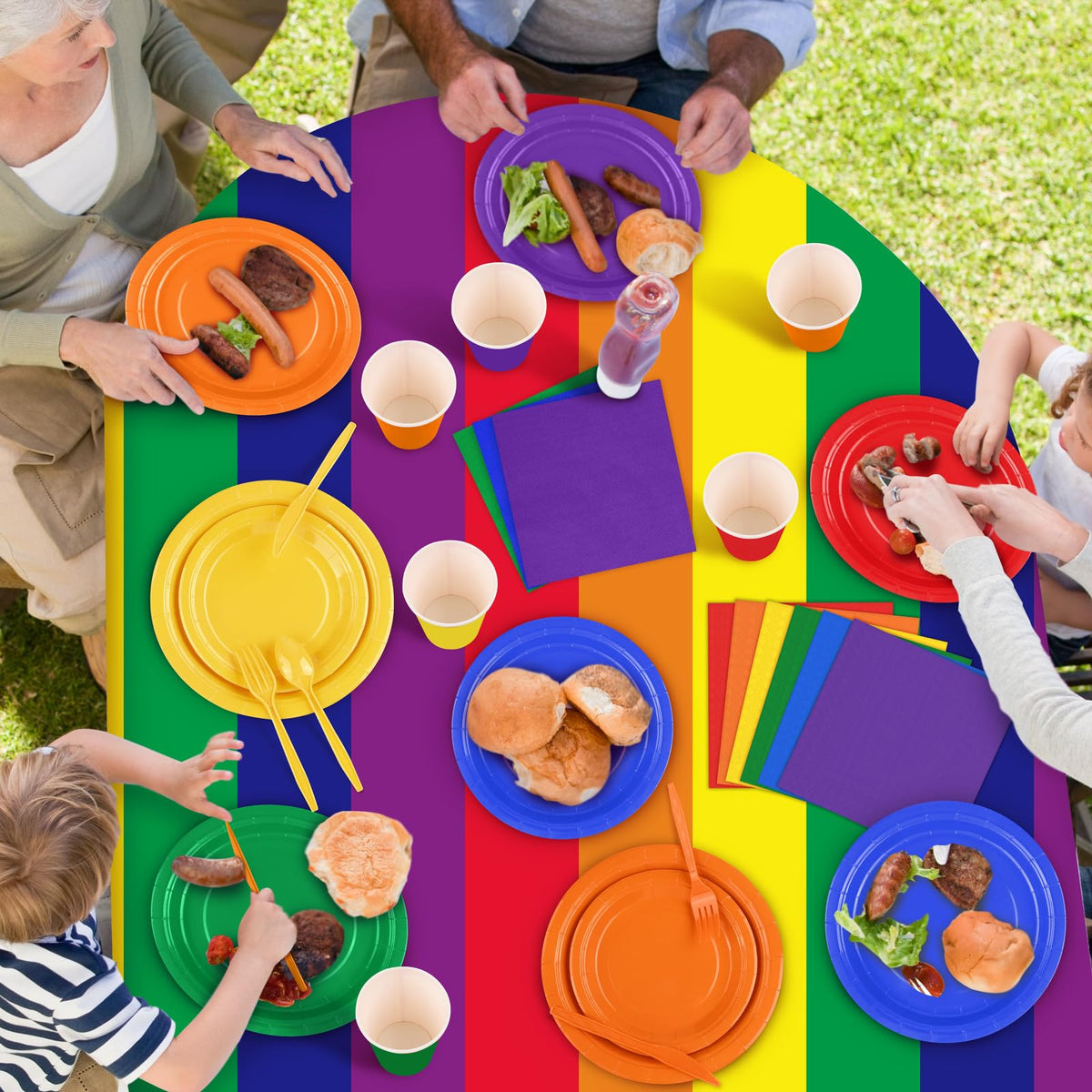 Kochorie 169 Pieces Rainbow Party Supplies Disposable - Kochorie Official Imagery - 8