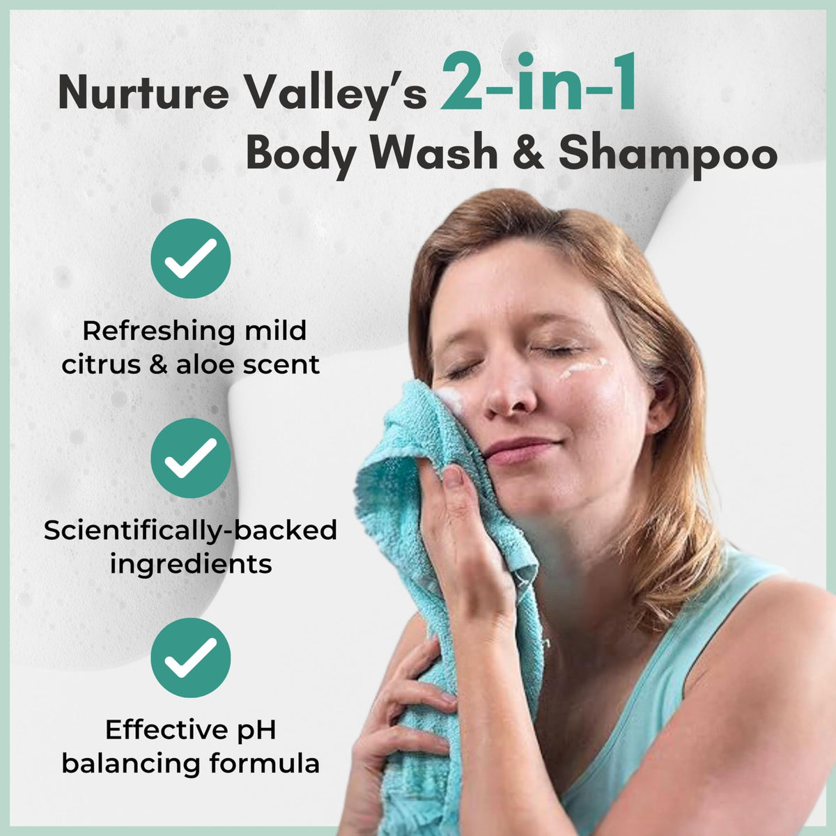 Nurture Rinse Free Body Wash Shampoo Aloe Cleansing Foam - Nurture Valley Official Imagery - 5