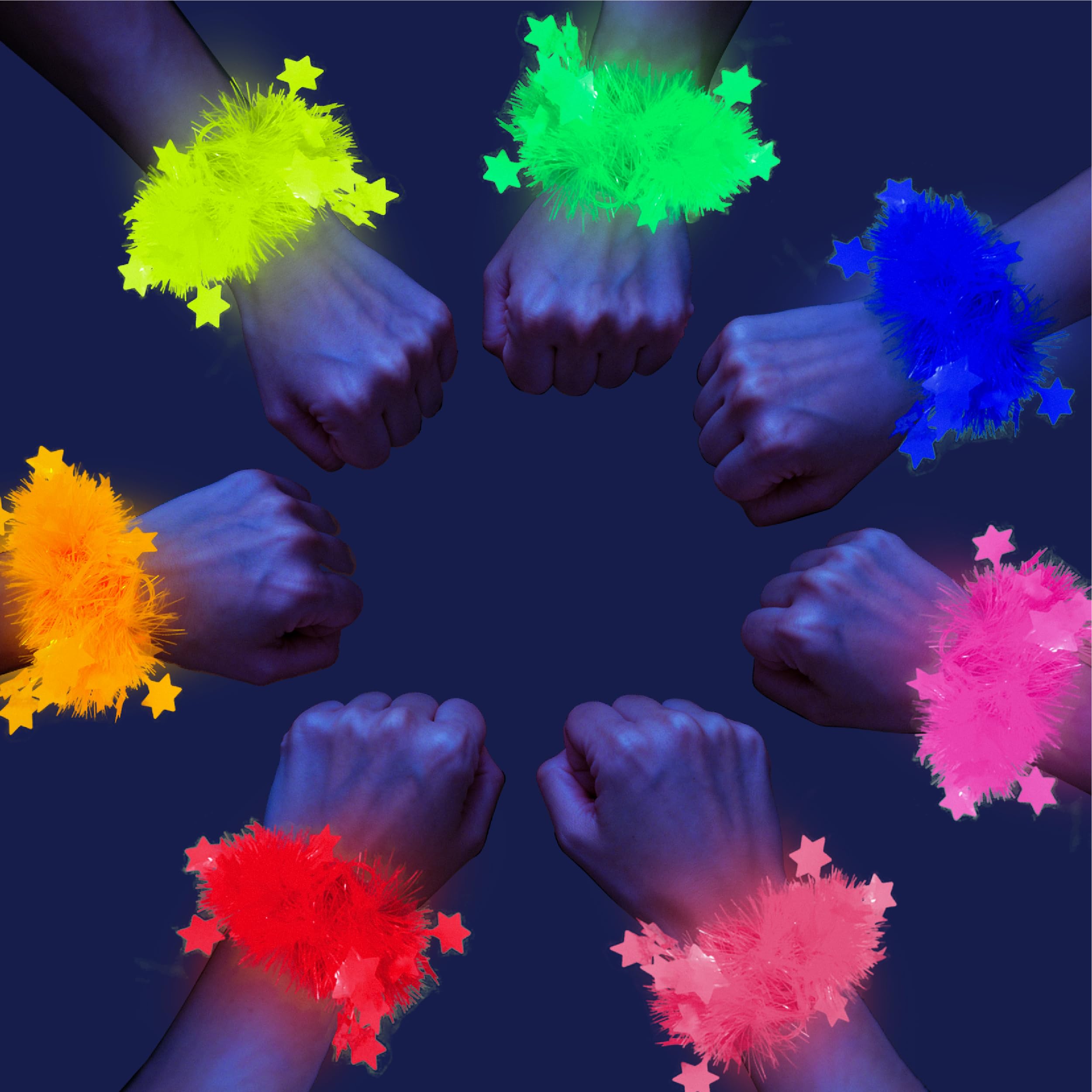 14 Pcs Glow in The Dark Party Bracelet, Neon Fluorescent - Product Imagery