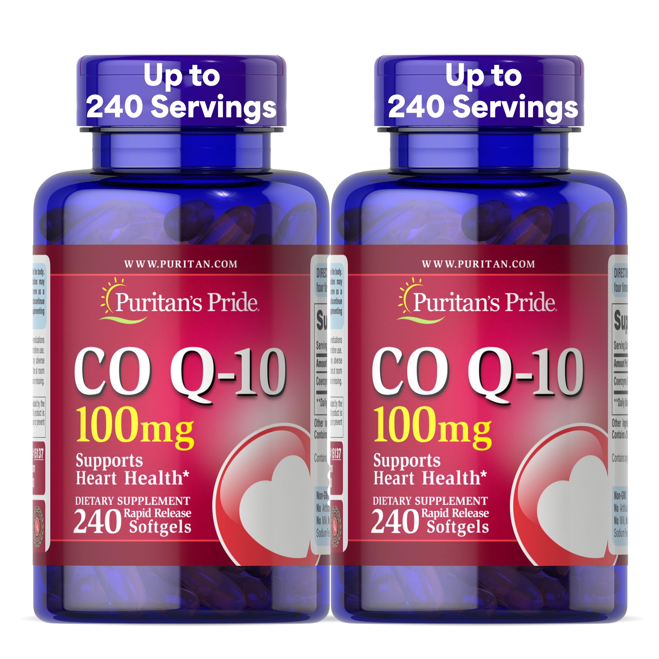 Puritan's Pride Coenzyme CoQ10 100mg, 240 Rapid Release Softgels - Puritan's Pride Official Product View 8