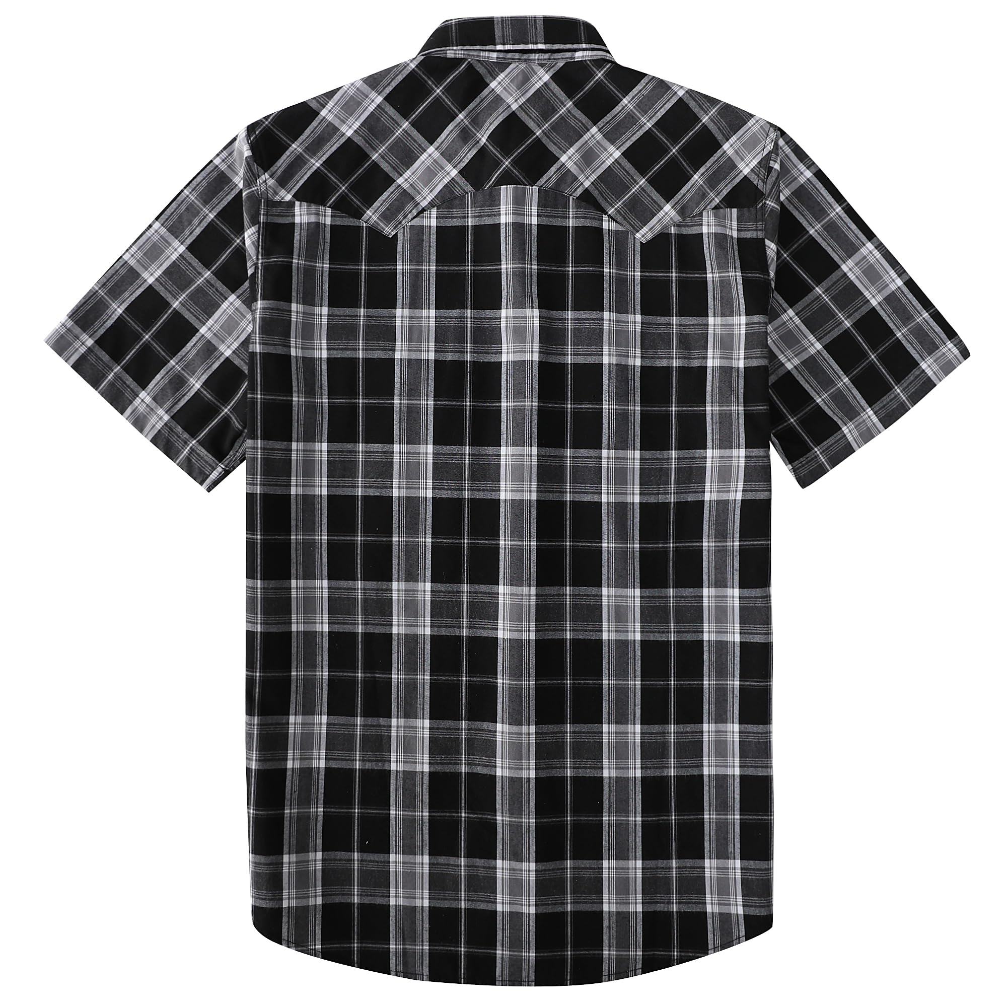 Dubinik® Pearl Snap Western Shirt for Men Short Sleeve 2 Sawtooth Pocket - Dubinik Official Product View 2