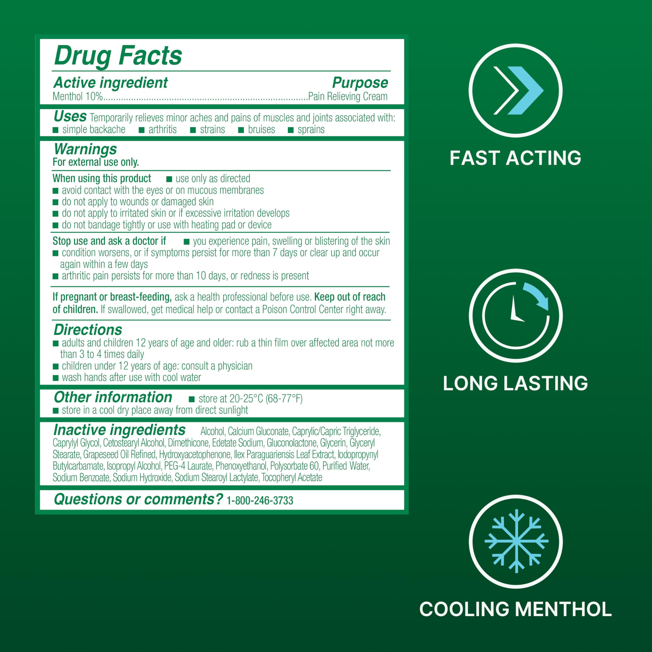 Biofreeze Pain Relief Cream 3 oz with cooling menthol, soothing medication for muscle and joint pain relief.