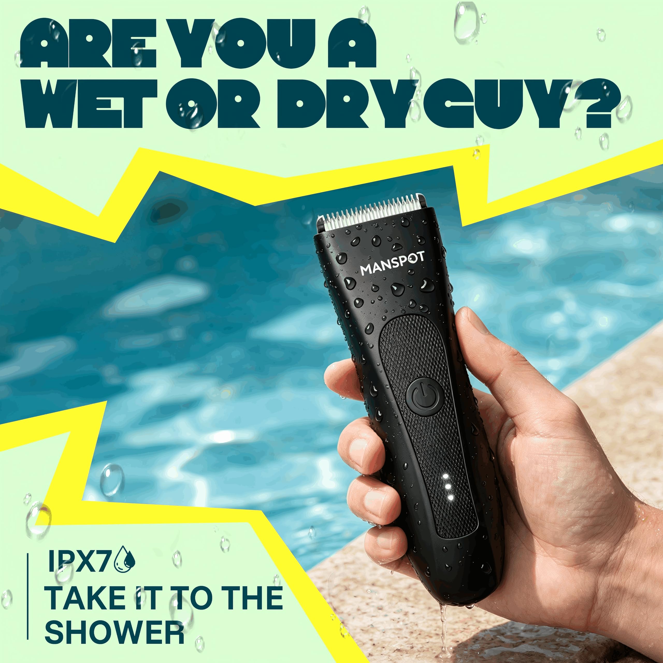 MANSPOT Manscape Groin & Body Hair Trimmer for Men, Electric Pubi by MANSPOT - Angle View 6