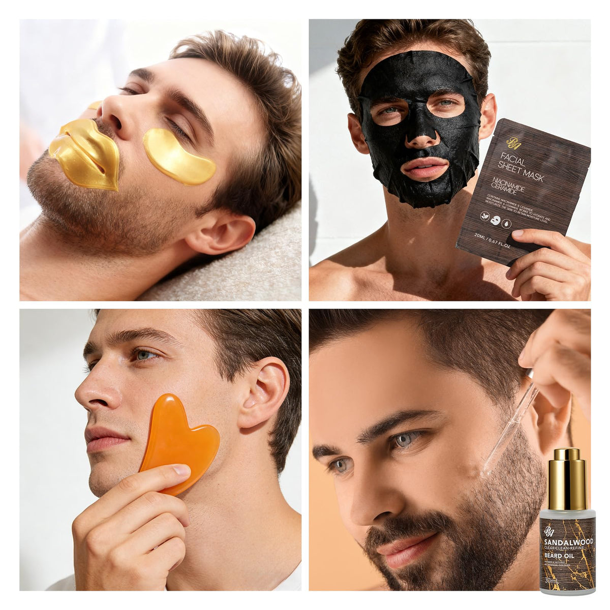Sandalwood 32 Pcs Bath Body Gifts Basket for Men Beard - RA ROSA ACCA Official Imagery - 8