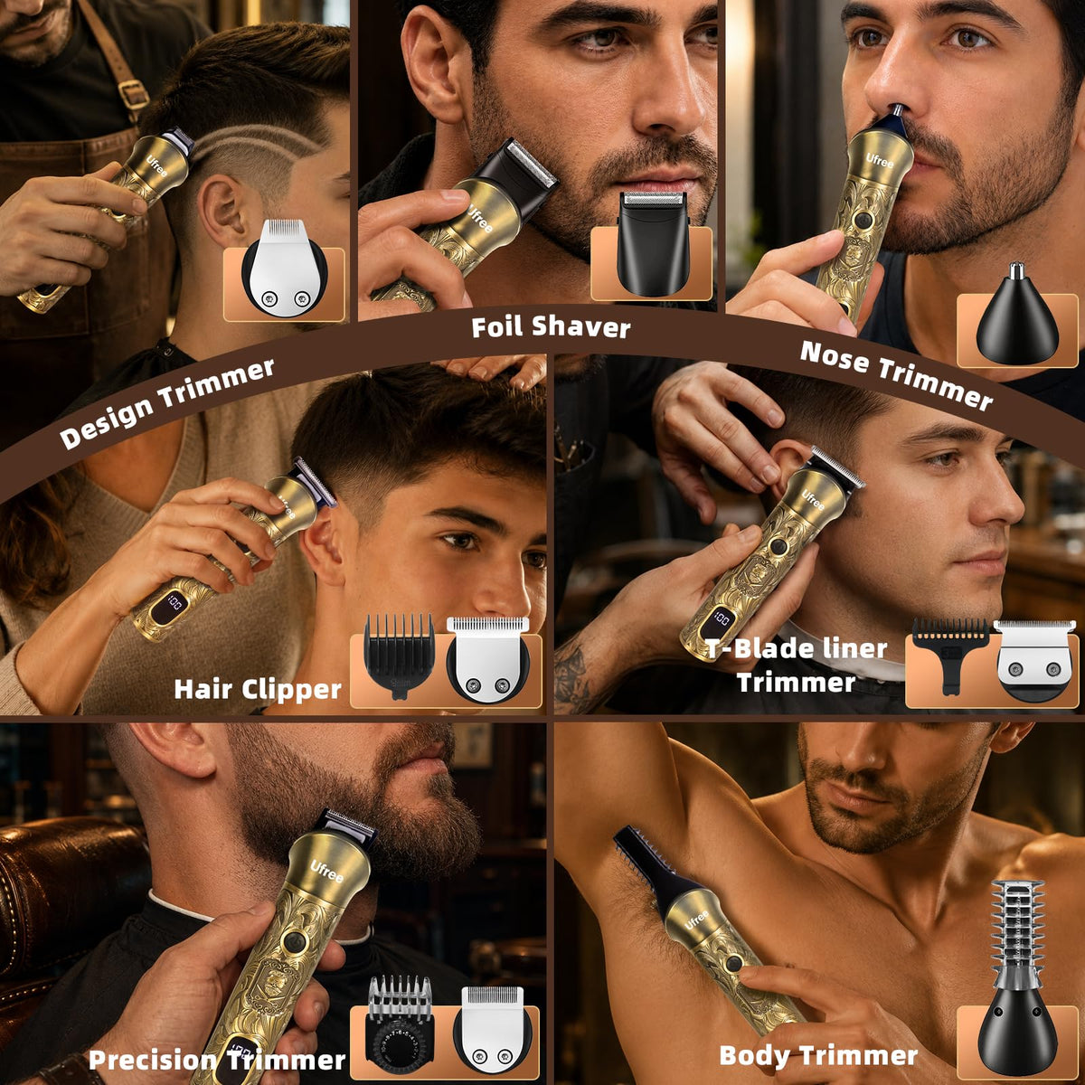 Ufree Professional Beard Trimmer for Men Electric Shaver - Ufree Official Imagery - 5