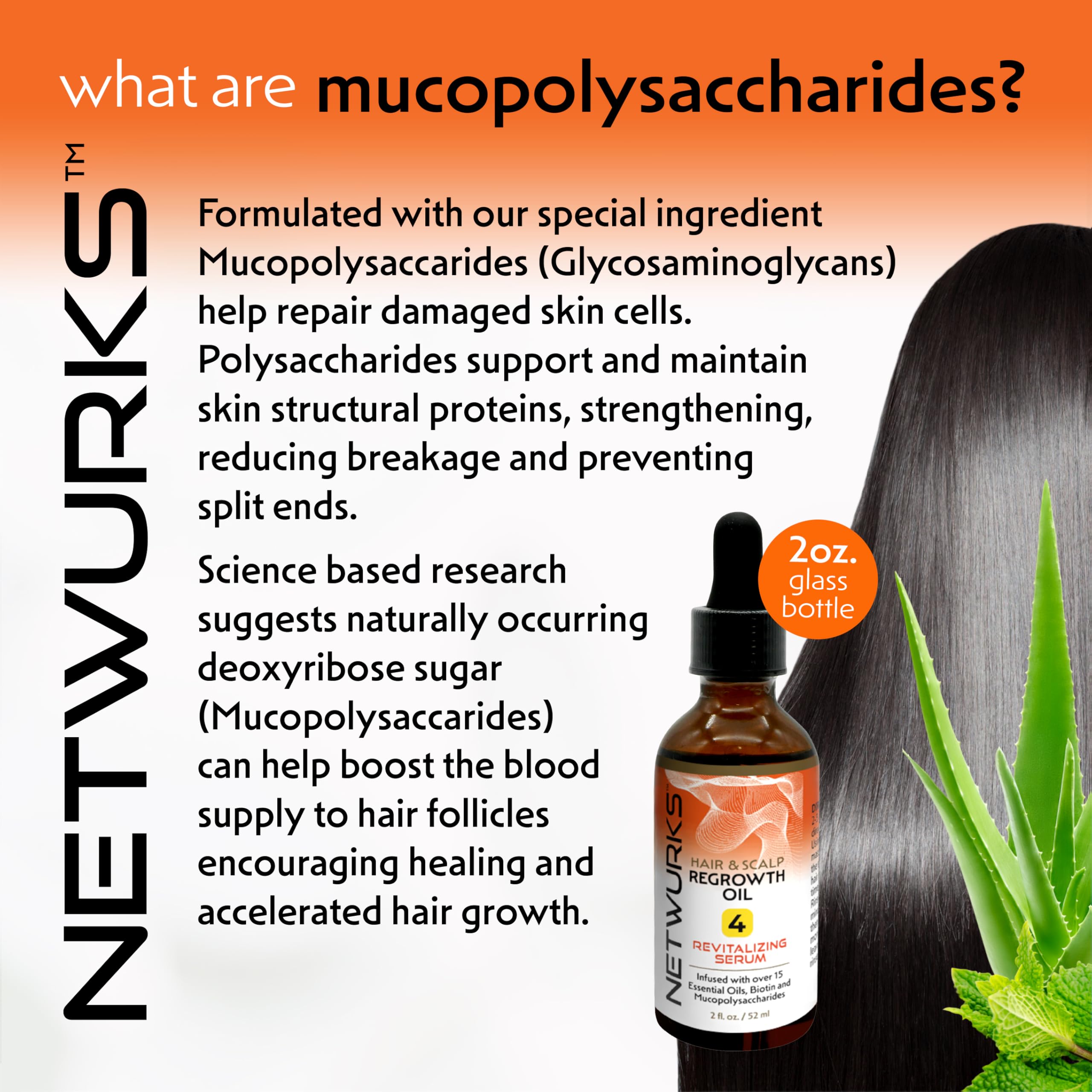 Netwurks Hair & Scalp Bonding Oil | Repairs & Moisturizes Hair Structure with Essential Oils | Promotes a Healthier Scalp & Hair Growth | 2 Oz