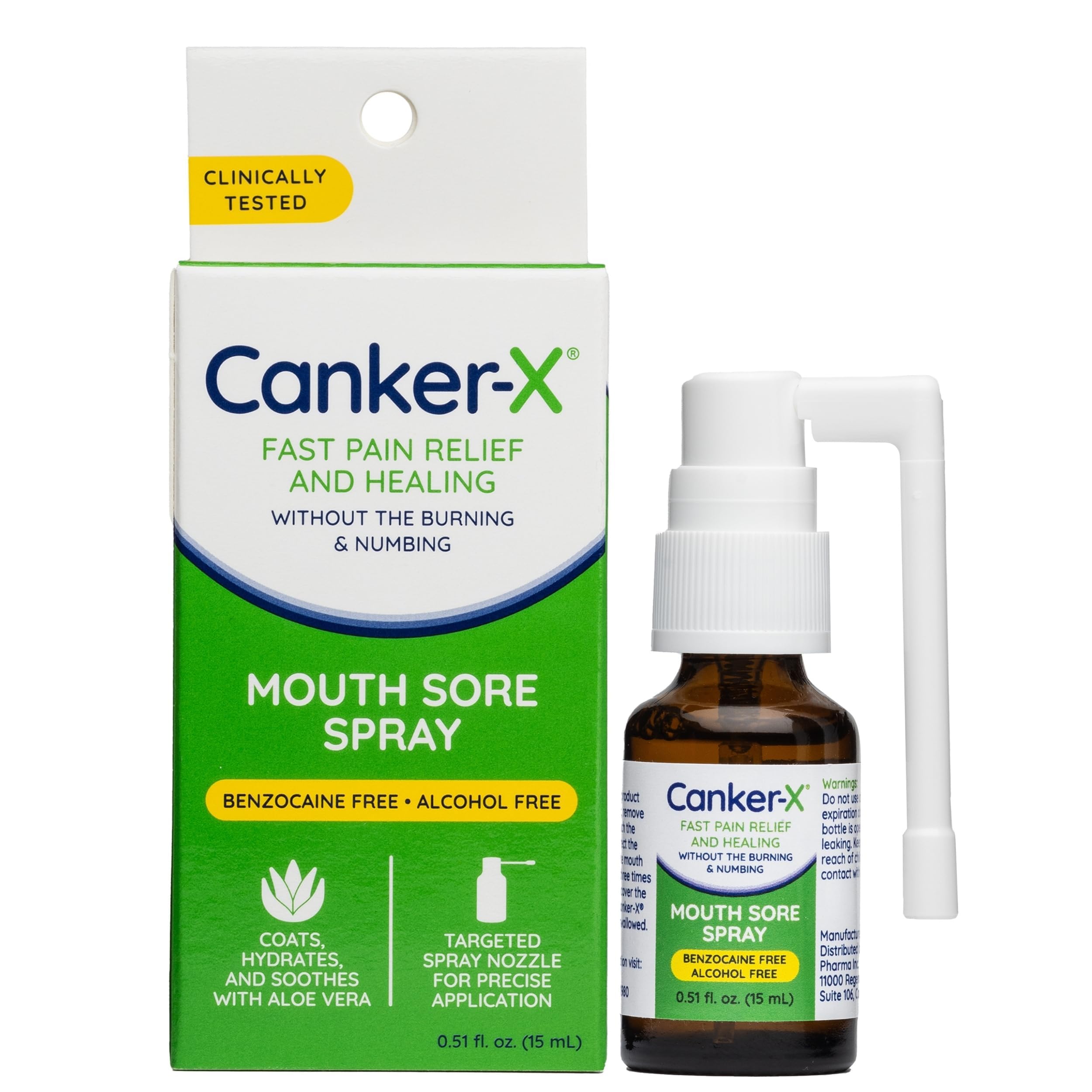 Canker-X Mouth Sore Spray, Oral Pain Relief for Canker Sores, 0.51 Fl Oz