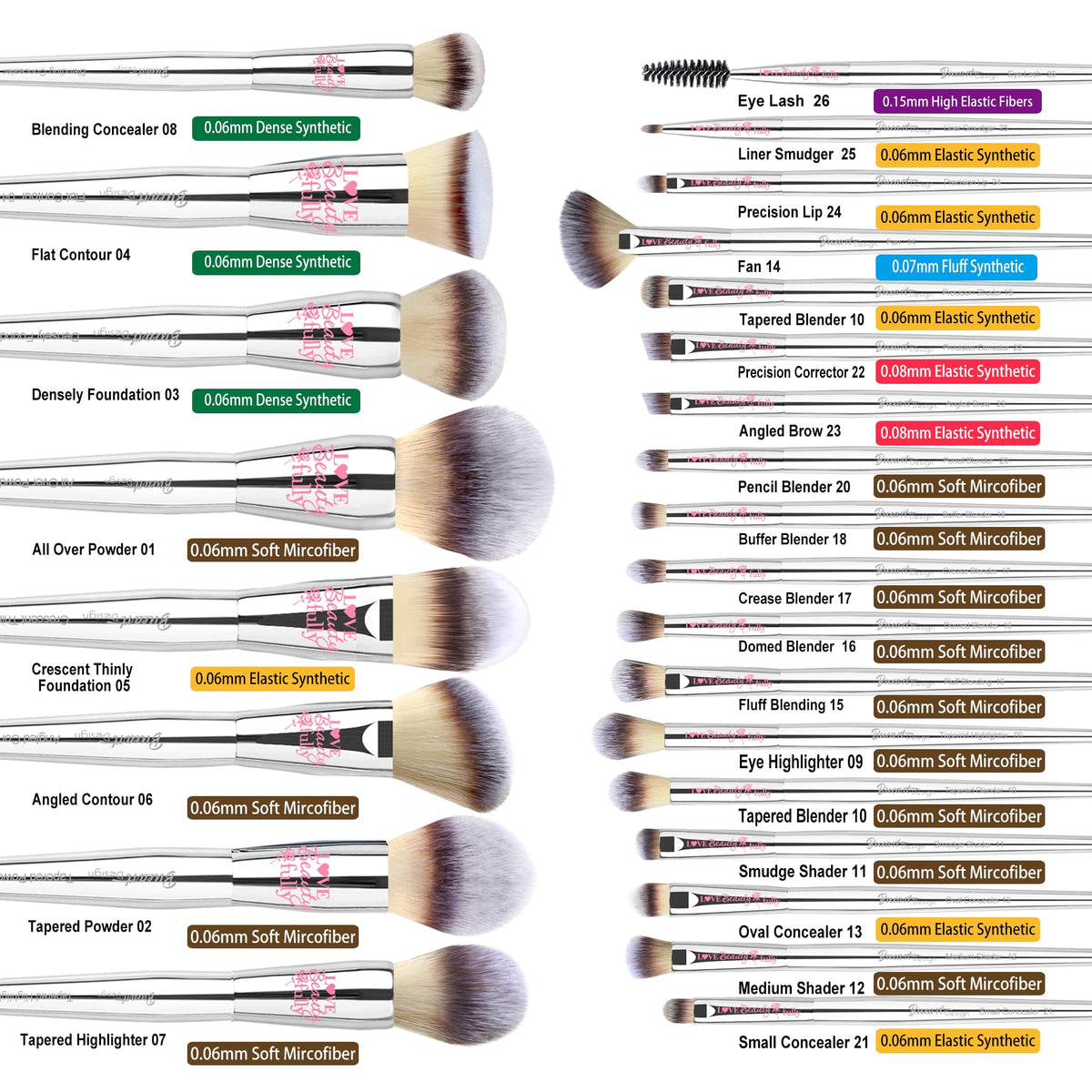 26Pcs PRO Makeup Brushes Set Christmas Gift - Bueart Design Official Imagery - 5