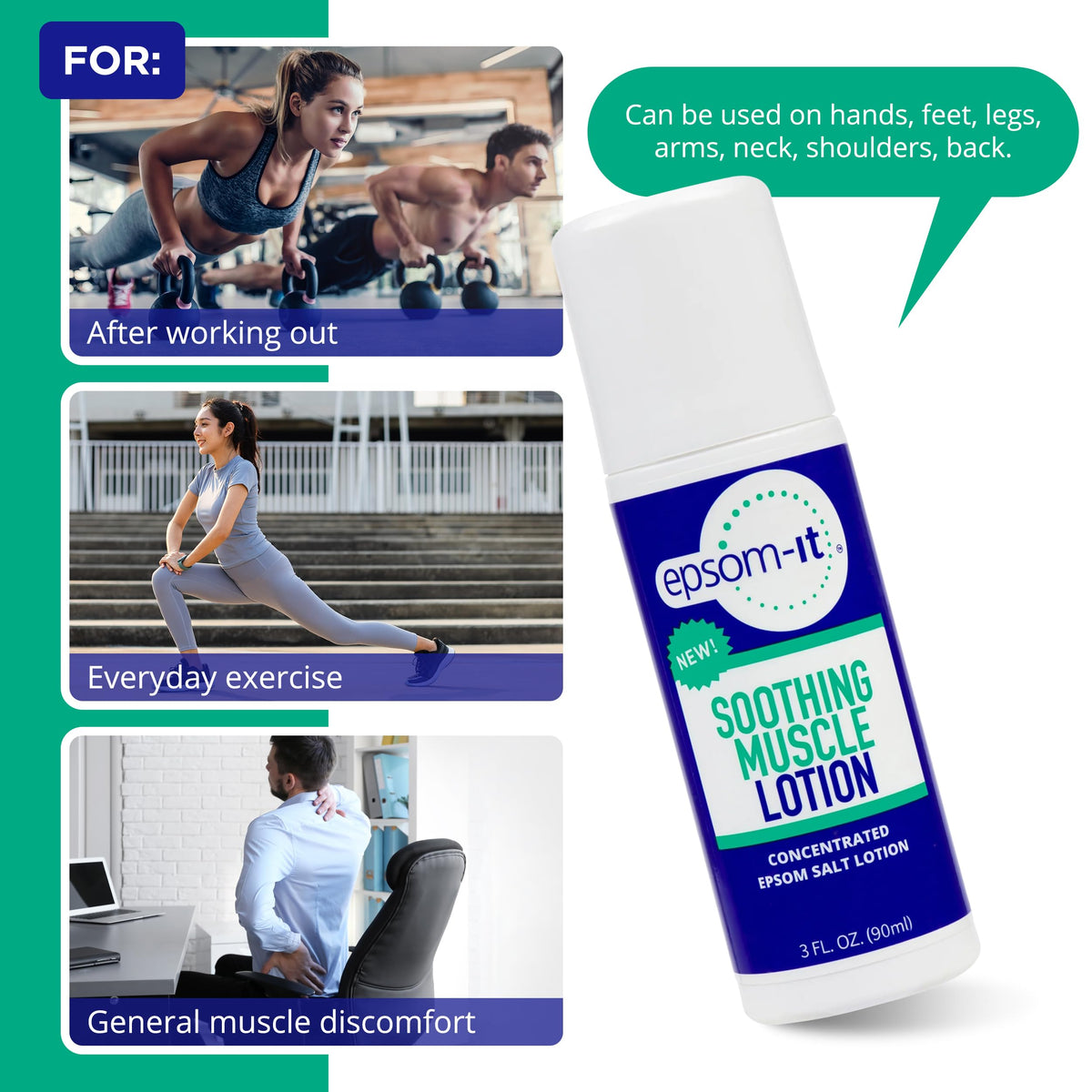 EPSOM IT Soothing Muscle Roll On Magnesium Lotion Epsom Salt - EPSOM-IT Official Imagery - 5