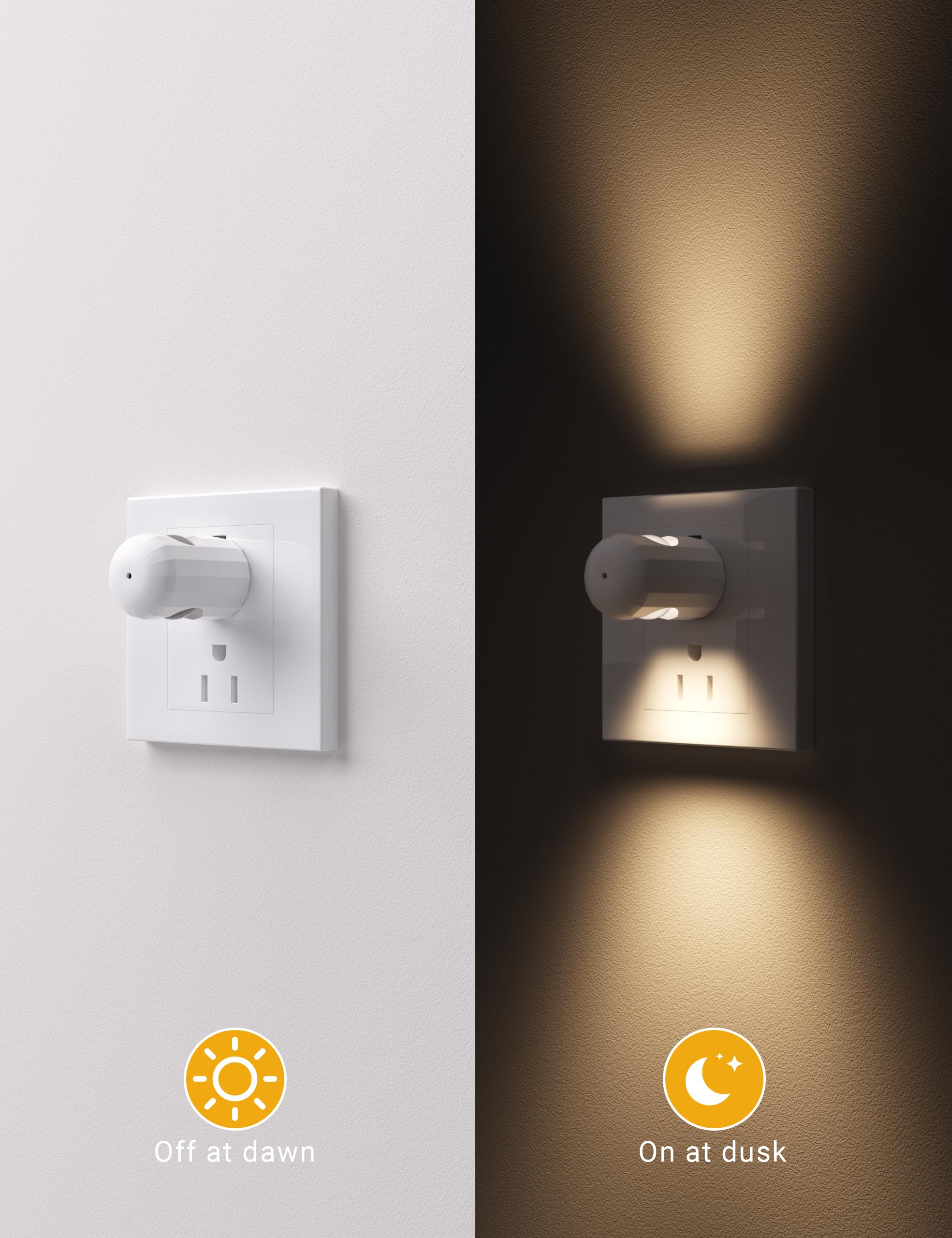GEPLAD 6-Pack LED Night Light Plug-in Wall,Dusk-to-Dawn Sensor Au - GEPLAD Official Product View 2