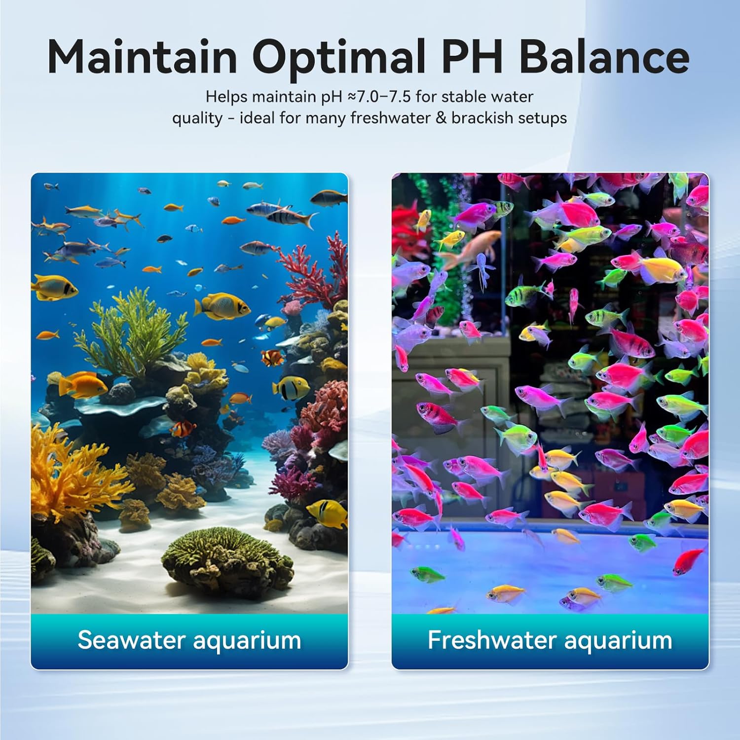 FKSC 12-in-1 aquarium filter media for freshwater and marine tanks, bio filter mix with multiple media types for water filtration