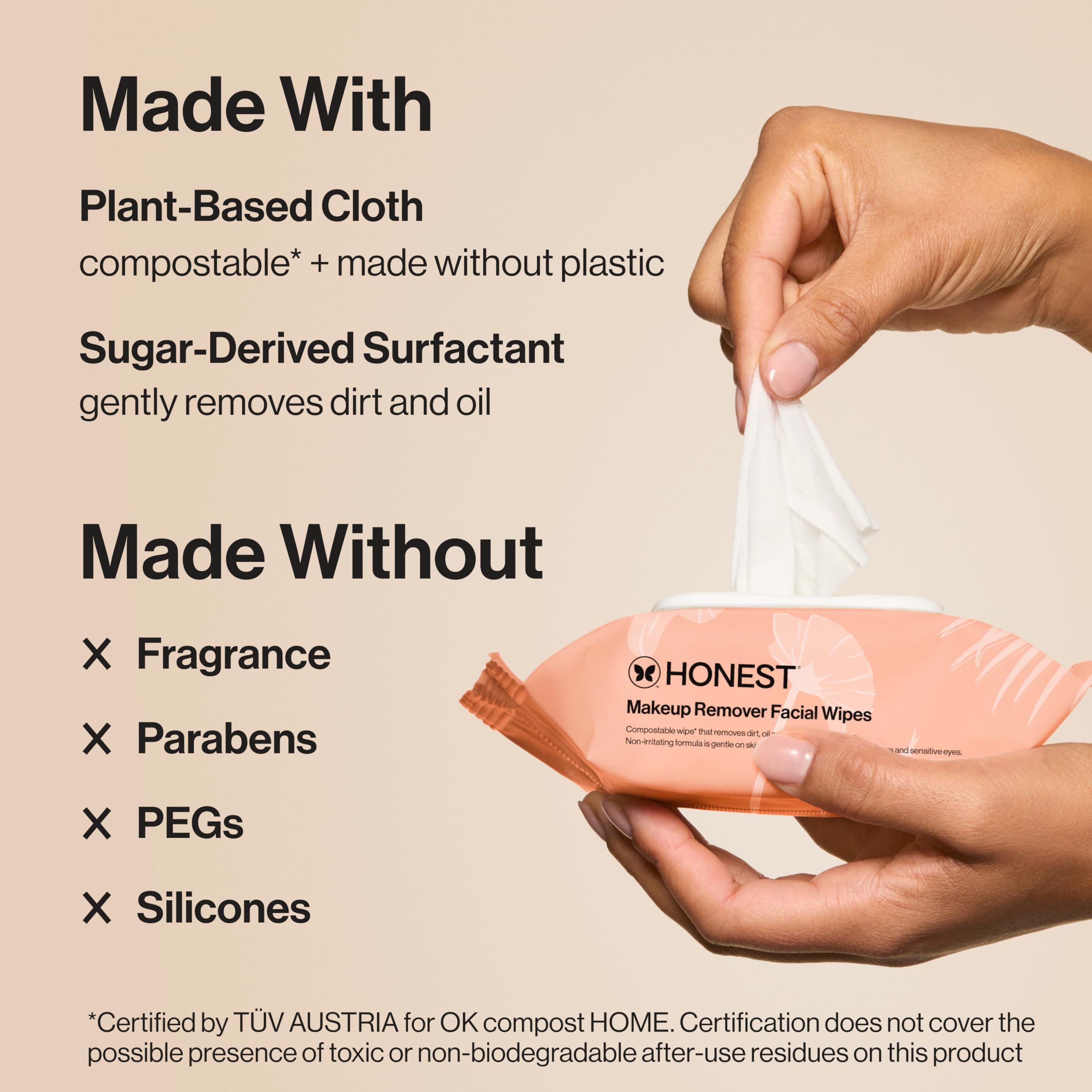 Elefair Tech Honest Beauty Cleansing Makeup Remover Facial Wipes, Fragrance - - Elefair Tech Official Product View 4