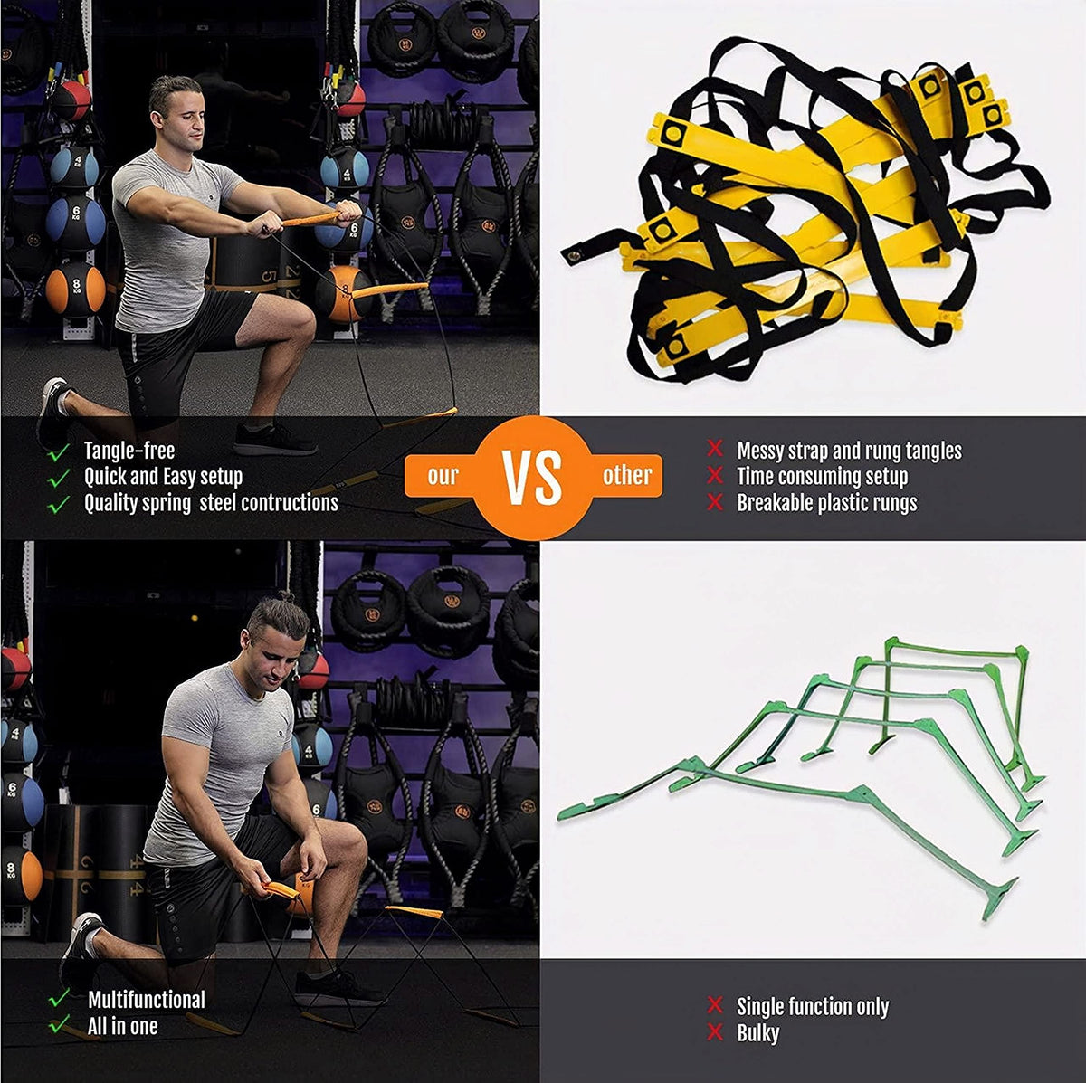 All in One Agility Ladder Agility Training Equipment - ALPHAWORX Official Imagery - 5