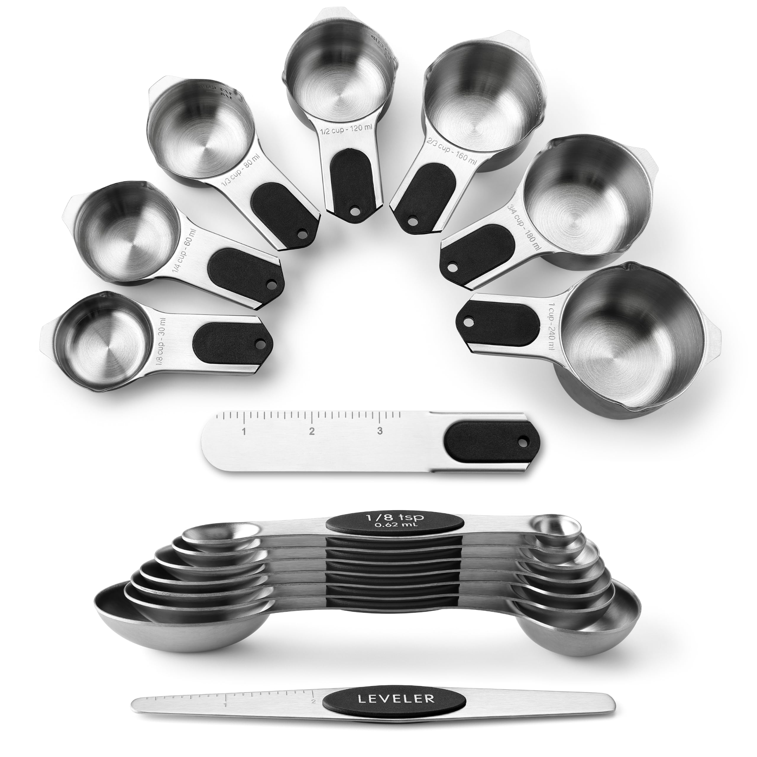 Spring Chef Magnetic Measuring Cups & Spoons Set of 15 with Level by Spring Chef - Angle View 1