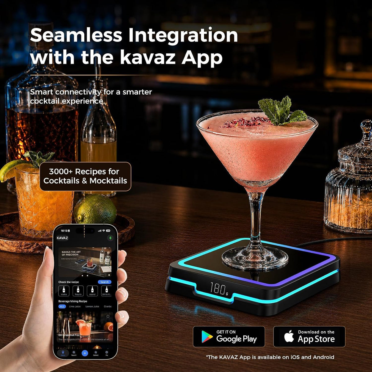 Kiddush Cups Sets KAVAZ Smart Cocktail Maker with LED Pour - KAVAZ Official Imagery - 6