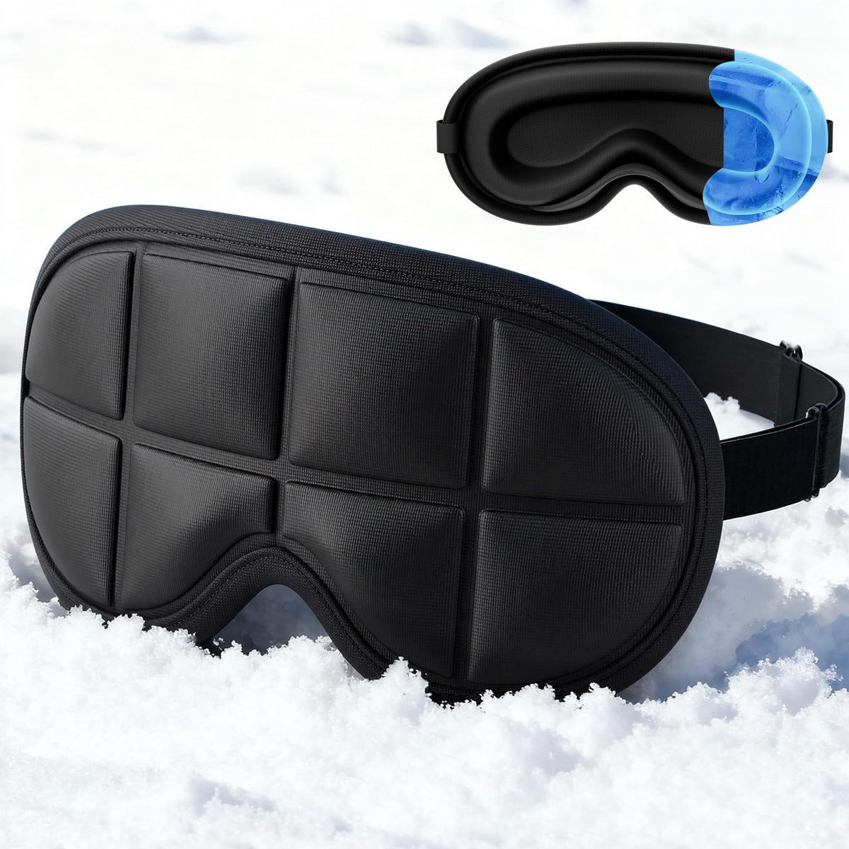 3D Cooling Sleep Mask with Double Coldfocus Gel for Hot Cold - Tolaccea Official Imagery - 2