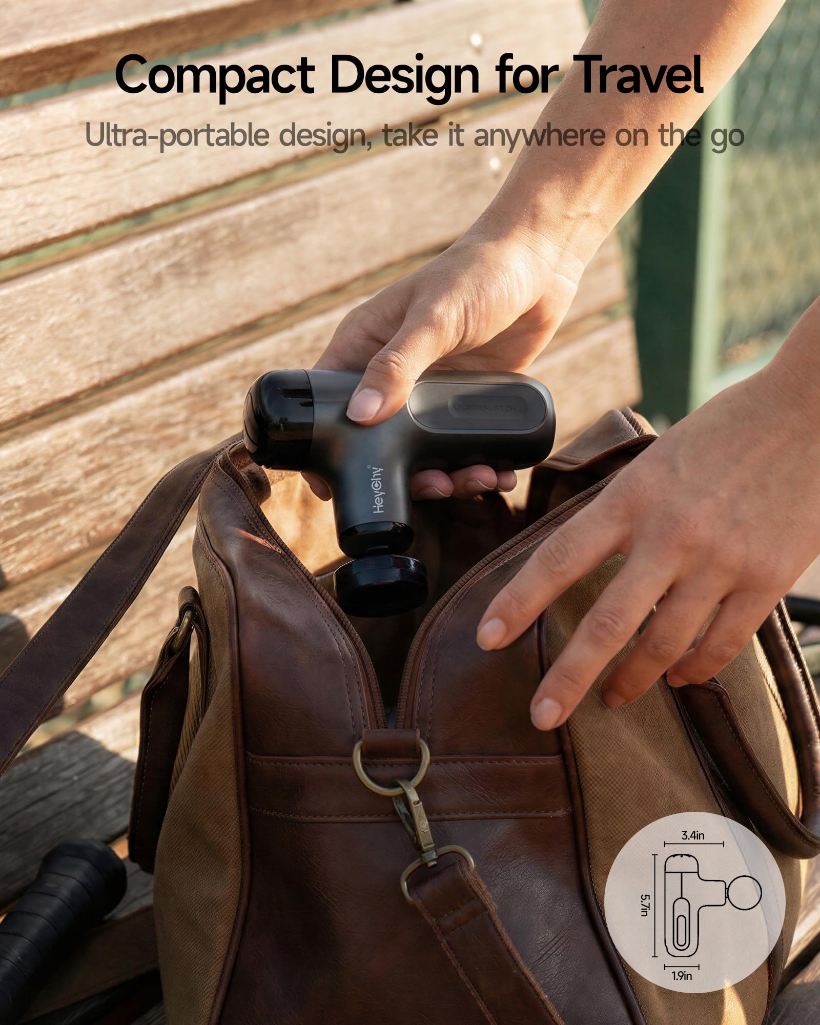 HEYCHY Mini Massage Gun Deep Tissue with Heat, FSA Eligible Massager Gun for Bac - HEYCHY Official Product View 5
