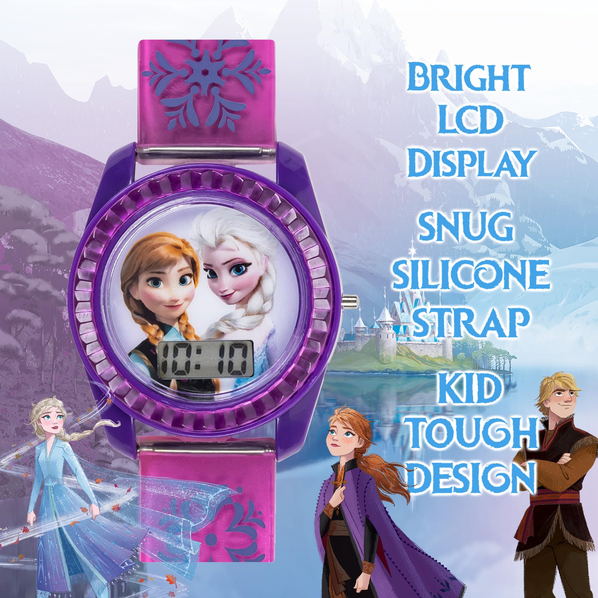 Accutime Disney Frozen Kids Digital Watch – Anna & Elsa LCD Timepiece, - View 3
