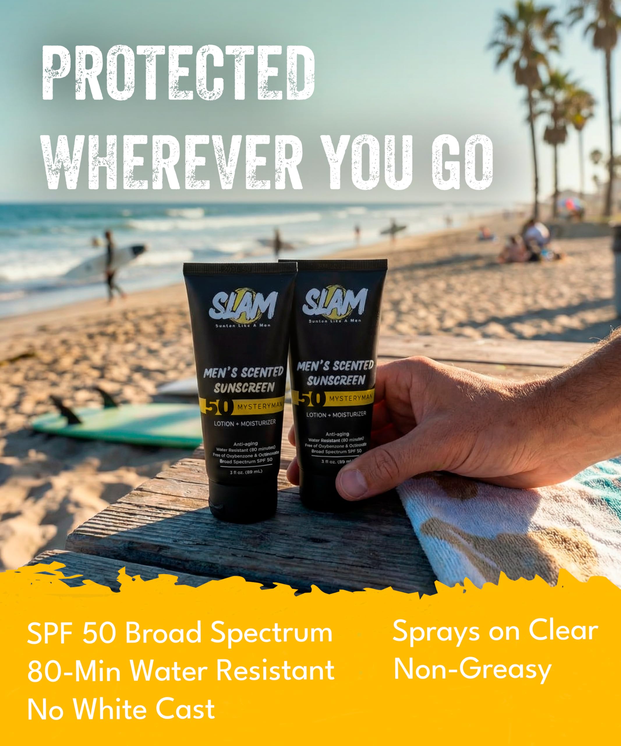 SLAM Sunscreen for Men Mens Face Lotion with SPF 50 - Slam Lotion Official Imagery - 8
