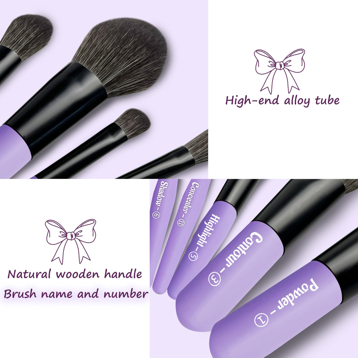 Jilier 14 pcs Mini Makeup Brushes and Pocket Mirror Travel - JILIER Official Imagery - 7