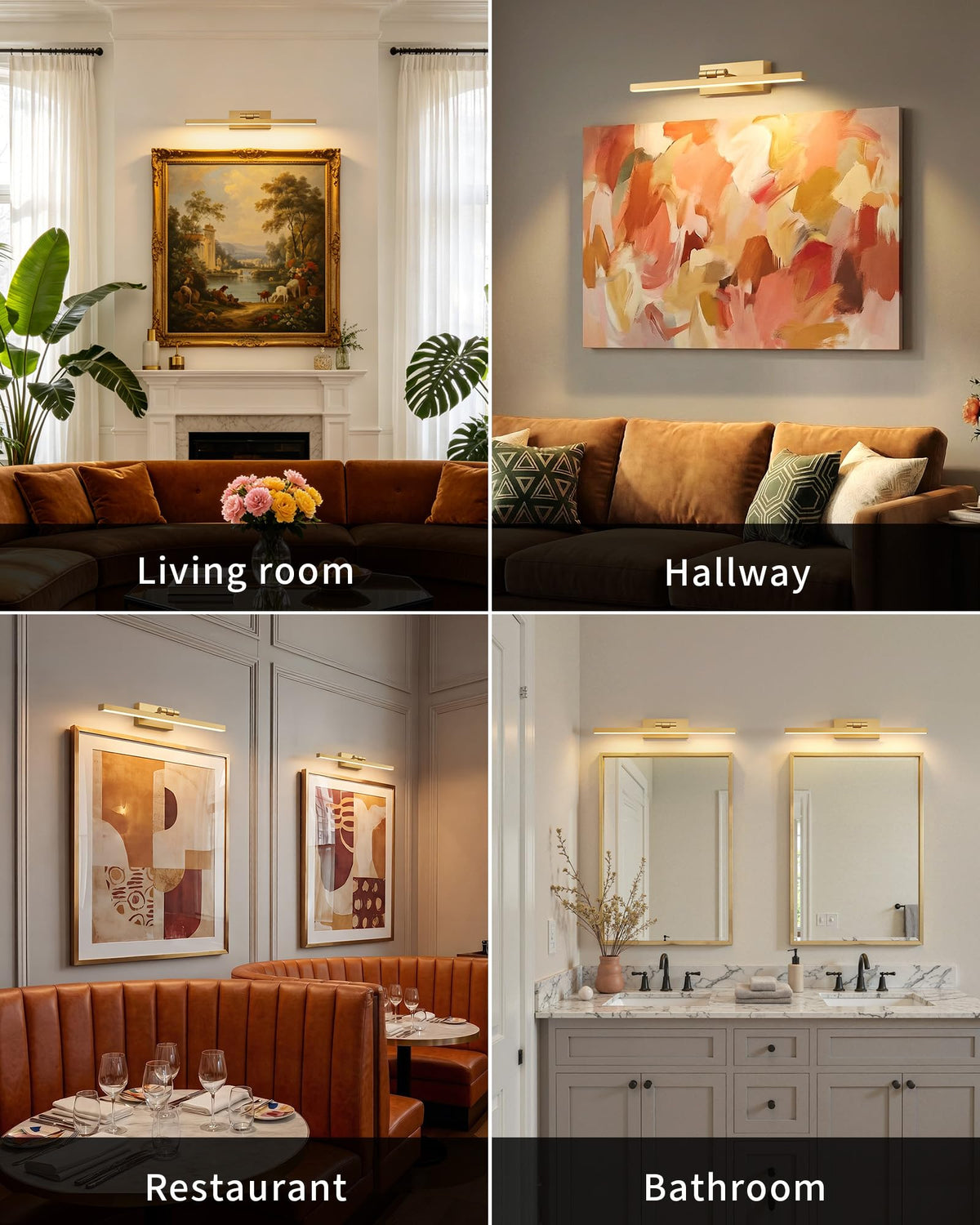 Picture Lights Set of 2 Gold Cordless 15 7 inch Wall Mount - PUSU Official Imagery - 7